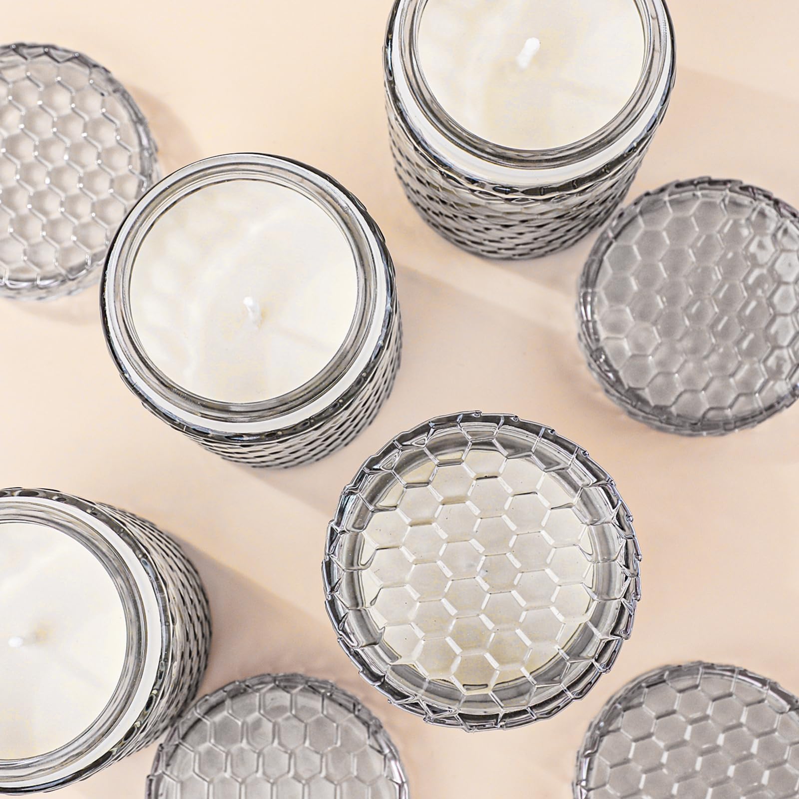 6 Pack Scented Soy Wax Candles for Home Aromatherapy - 33oz Long-Lasting 240 Hours, Natural Flax Gray Jar Candles - Perfect Gifts for Women, Birthday, Valentine's Day - Ideal for Relaxation, Spa Nights & Romantic Ambiance