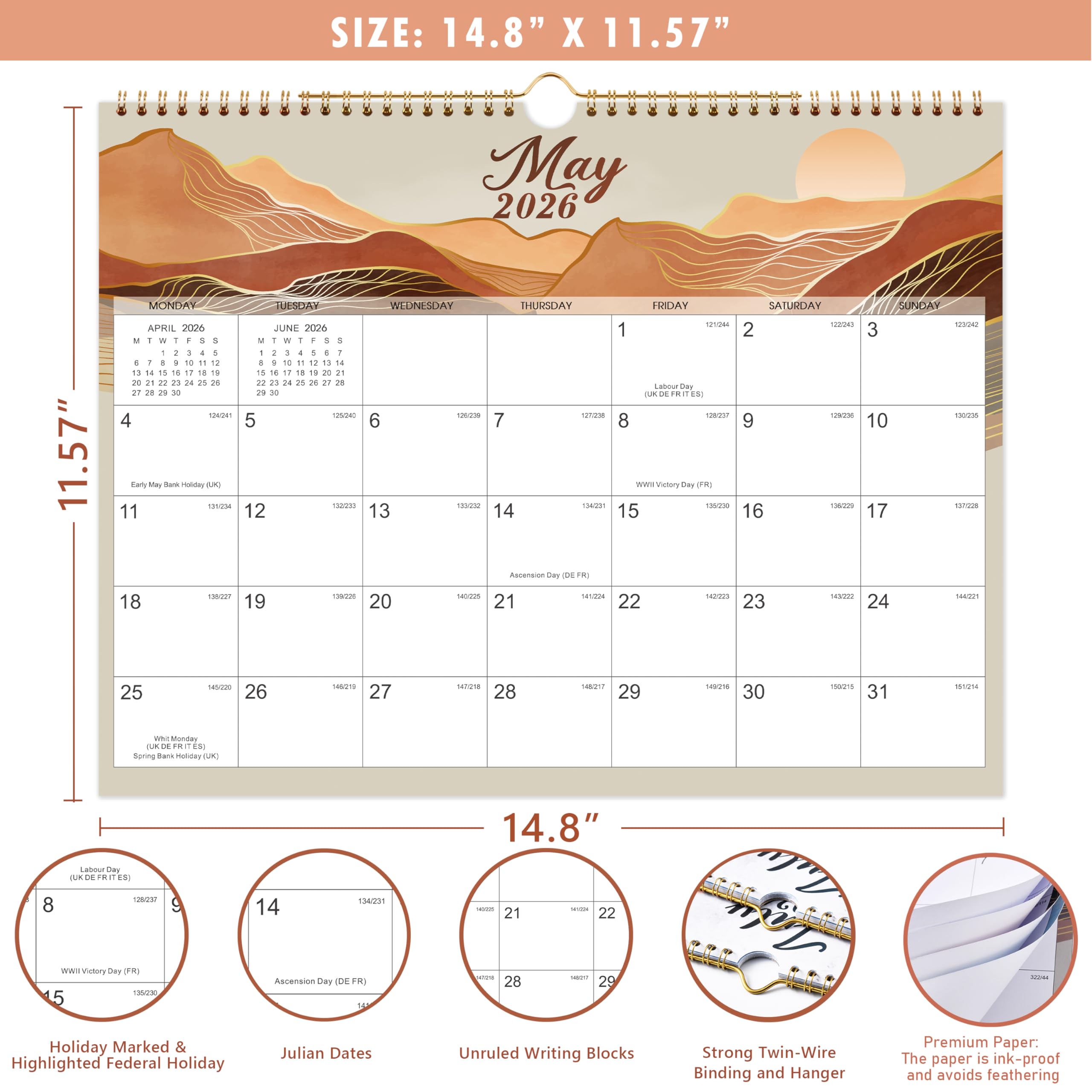 2025-2026 Wall Calendar | 18-Month Planner from July 2025 to December 2026 | Perfect for Home, Office & School Organization | Time Management & Task Tracking Tool