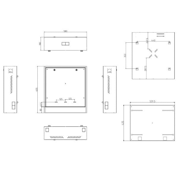Secure Slim Vertical Wall Mount Cabinet with 24