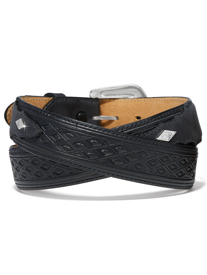 Justin C14183 Men's Diamond Ridge Belt - Black | Genuine Leather Dress Belt for Formal & Casual Wear | Perfect for Office, Wedding & Everyday Use