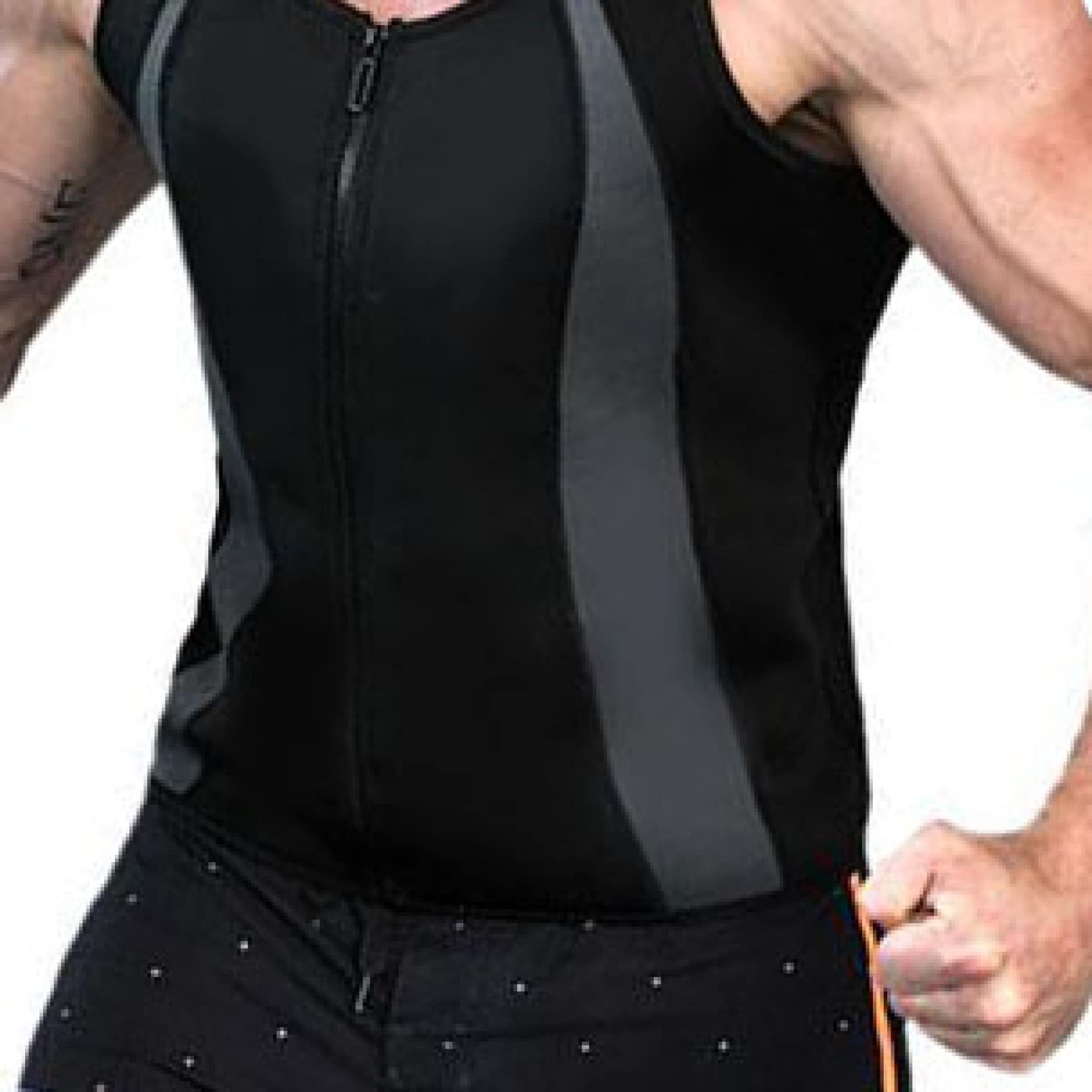 ChyJoey Sauna Vest for Men - Heat Trapping & Hi-Compression Body Shaper Shirt with Zipper Tummy Control for Weight Loss - Ideal for Workouts, Running & Post-Surgery Recovery