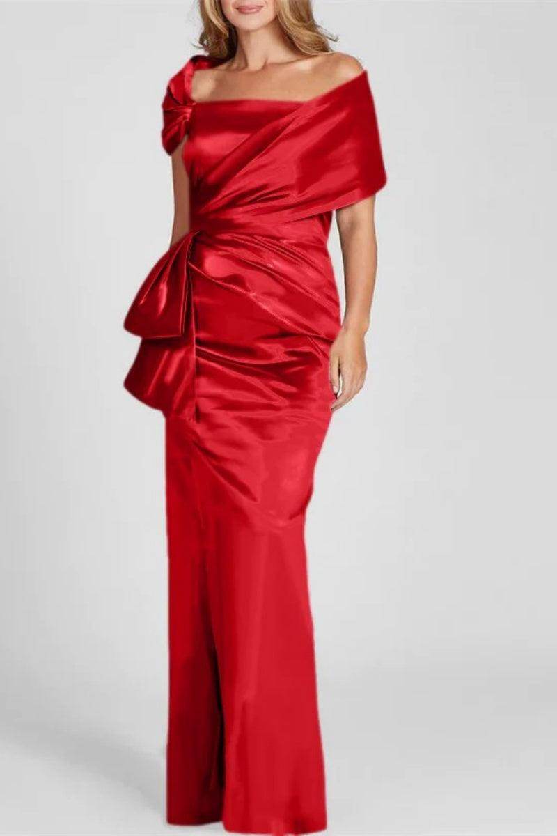Elegant Off-The-Shoulder Floor-Length Mother of the Bride Dress CM0336 - Perfect for Weddings, Formal Events & Special Occasions