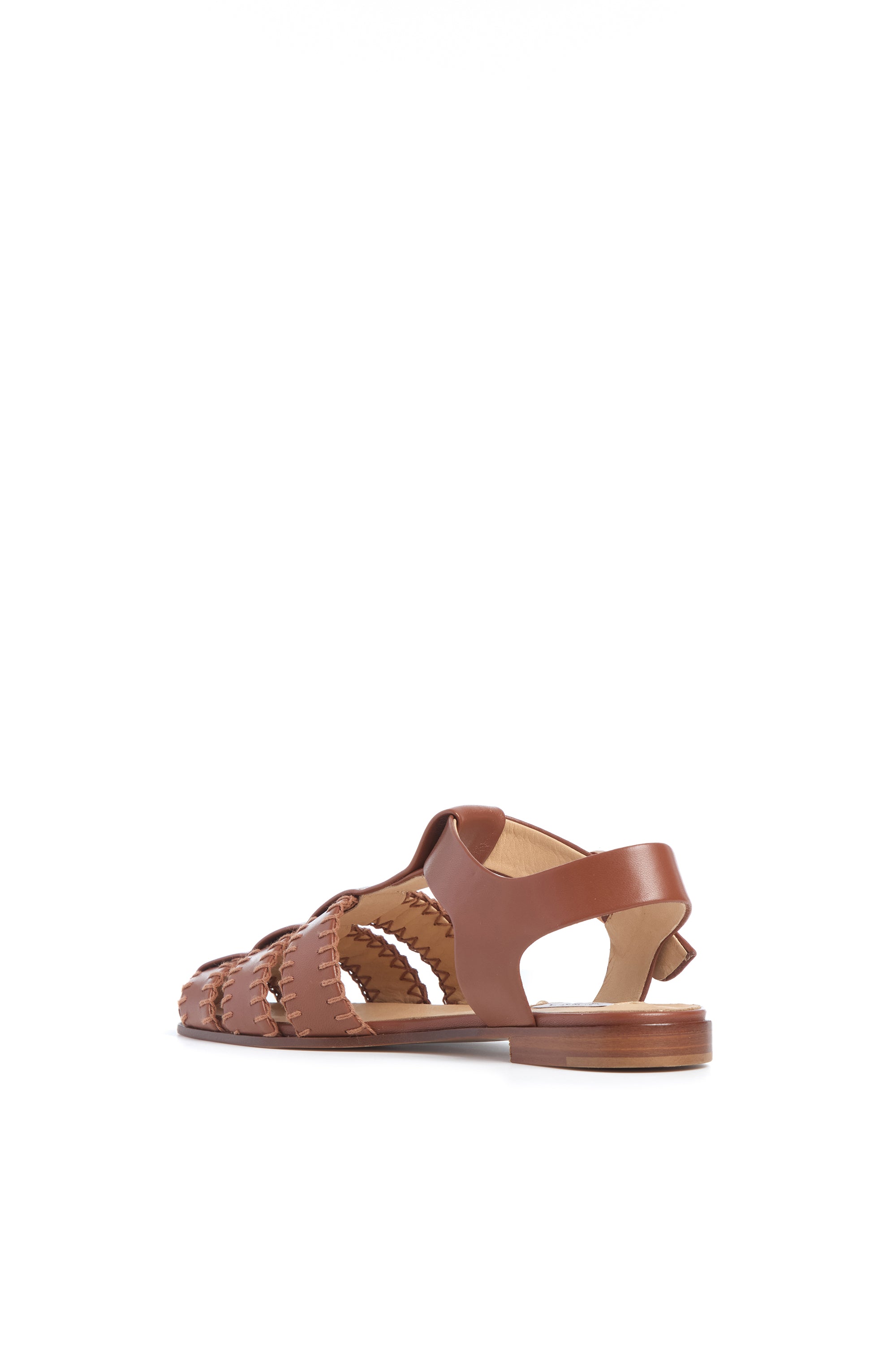 Lynn Flat Sandal - Genuine Cognac Nappa Leather with Hand-Stitched Detail | Comfortable Women's Casual Sandals for Summer, Beach & Everyday Wear