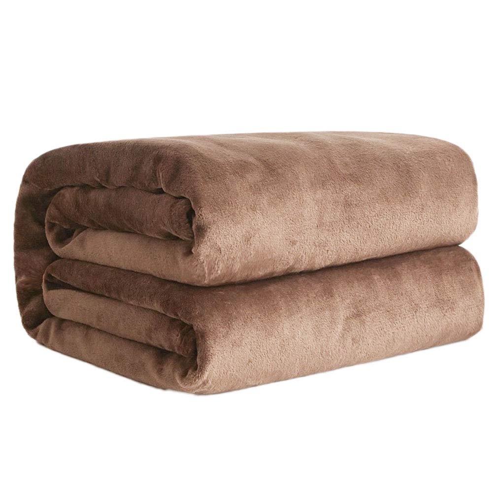 PERZOE Solid Color Flannel Blanket - Ultra Soft & Cozy Throw Blanket for Bed, Sofa, Couch - Warm Fleece Blanket for Home, Office, Camping & Travel - 50x70cm (20x28 inches) - Perfect for Lounging, Movie Nights & Outdoor Adventures