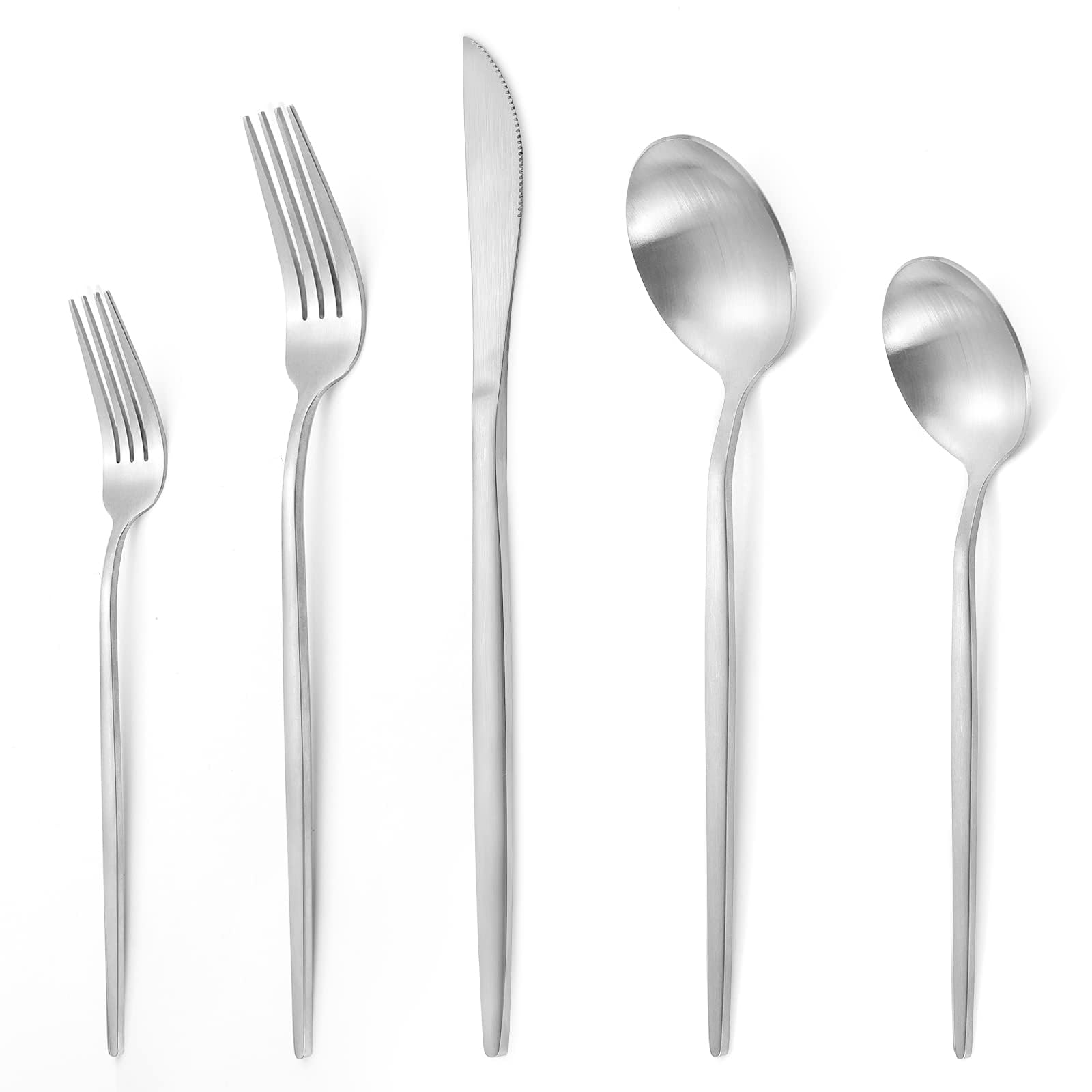 LAZAHOME 40-Piece Stainless Steel Silverware Set for 8 - Includes Spoons, Forks & Knives - Satin Polished Finish, Dishwasher Safe - Perfect for Dinner Parties, Weddings & Everyday Dining