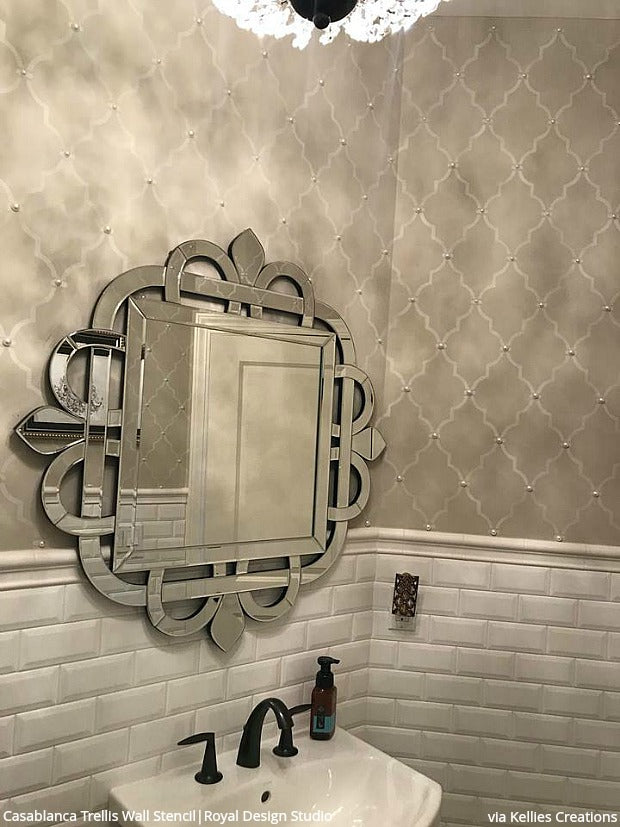 Casablanca Trellis Moroccan Stencil - Authentic Arabic Design for DIY Home Decor, Wall Painting, and Furniture Stenciling | Perfect for Boho, Moroccan, and Mediterranean Style Interiors