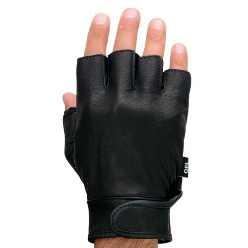 Milwaukee Leather MG7585 Men's Black Fingerless Motorcycle Gloves - Gel Padded Palm, Full Panel Cover, Medium Size | Comfortable Riding Gloves for Cruiser & Sport Bikes