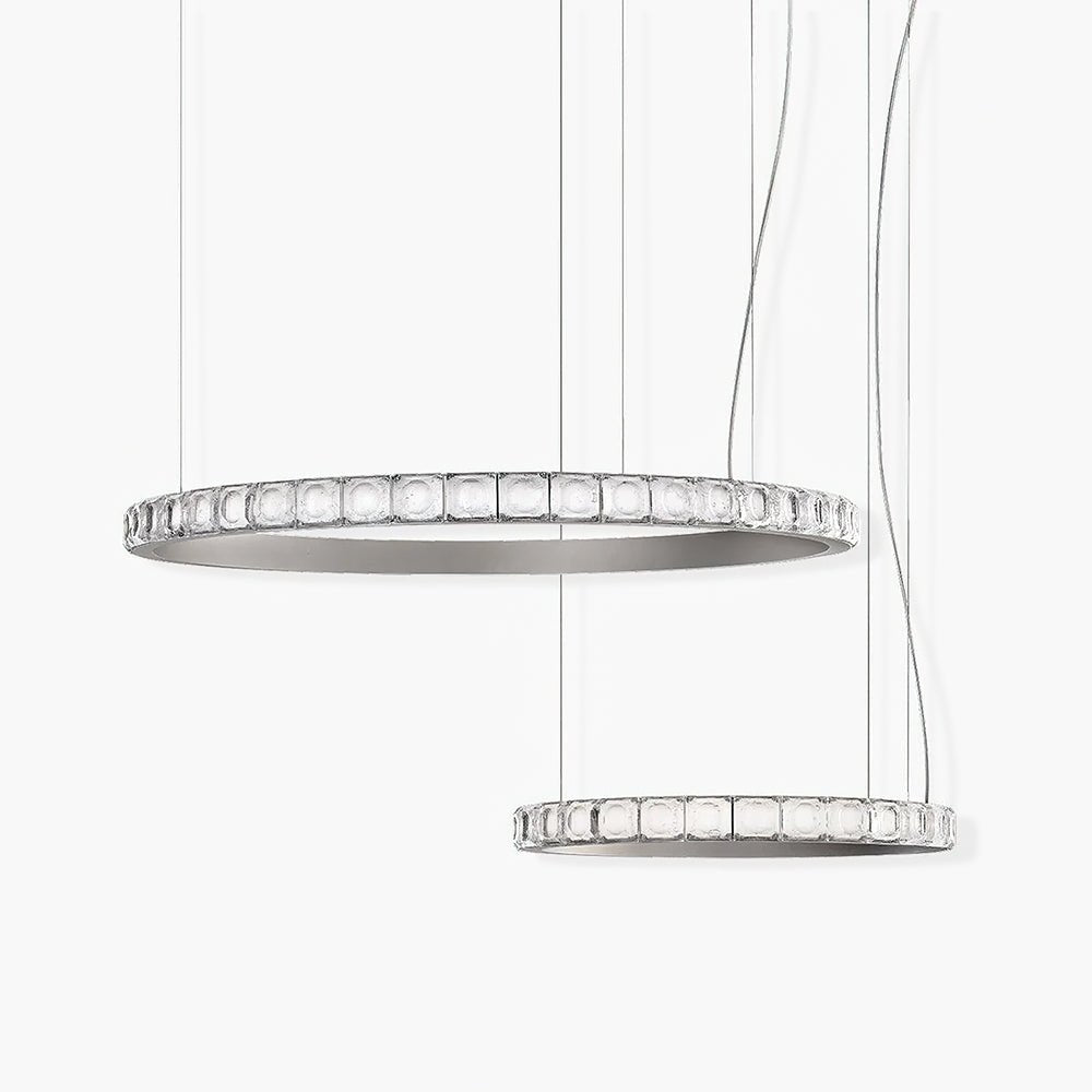 Aura Ring Chandelier - Elegant Crystal Ceiling Light Fixture for Dining Room, Living Room & Bedroom | Modern Home Decor Lighting for Weddings & Special Occasions