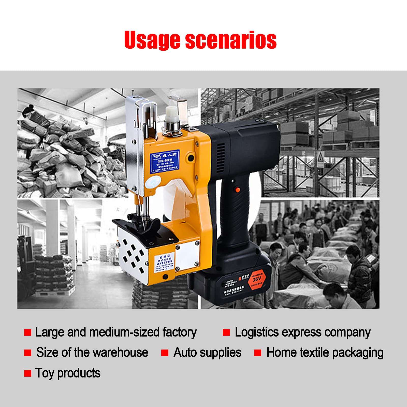 **Industrial Portable Electric Bag Closer Sewing Machine – Handheld Bag Sealer with Charger & Thread – Ideal for Sack Sealing, Packaging, and DIY Projects**    *(Use Cases: Perfect for farms, warehouses, food packaging, and home sewing projects.)*