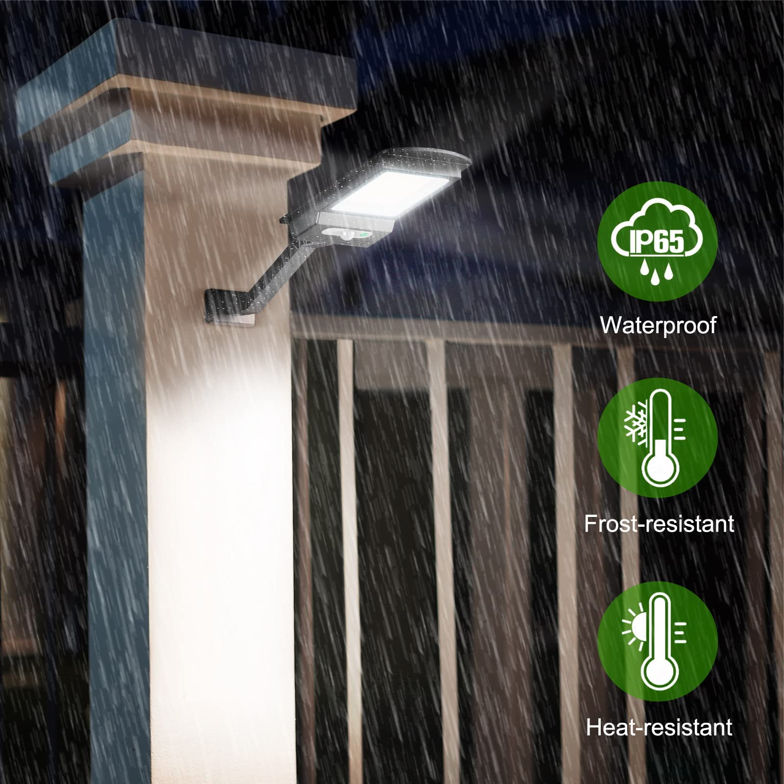 Engrepo Solar Lights Outdoor - 1000LM 168 LED Solar Powered Motion Sensor Security Light, Waterproof Solar Flood Light for Deck, Fence, Patio, Front Door, Gutter, Yard, Shed, Path & Garden (2 Pack) - Perfect for Nighttime Safety & Landscape Lighting