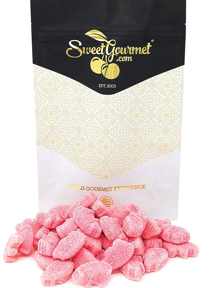 SweetGourmet Sour Strawberry Gummy Pigs Candy - 1lb Bulk Bag | Mini Pig Shaped Chewy Candy for Kids & Adults | Perfect for Birthday Parties, Halloween Treats & Movie Night Snacks