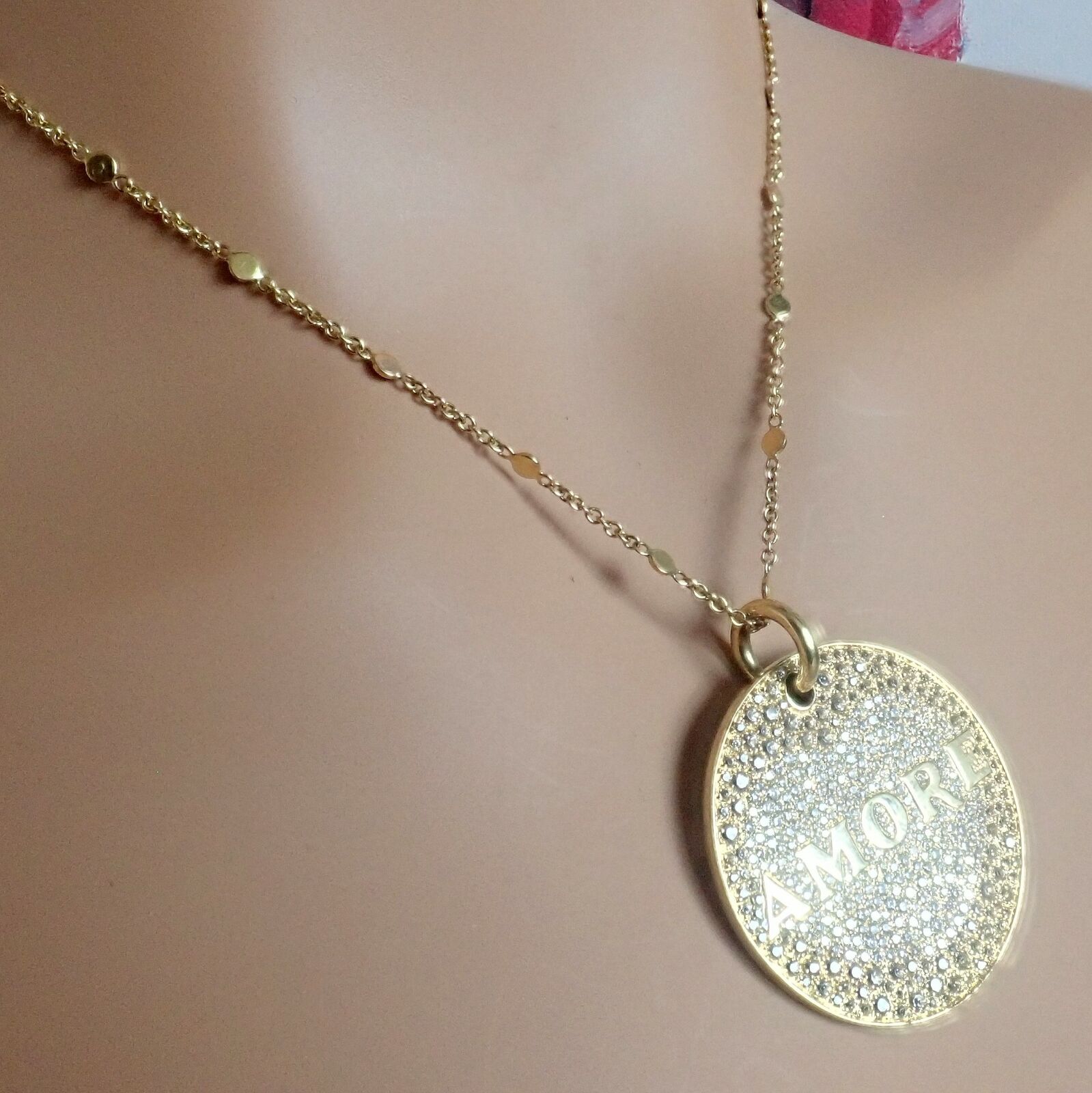 Pasquale Bruni 18k Yellow Gold Large Diamond & Sapphire Amore Pendant Necklace | Luxury Jewelry for Women | Perfect for Anniversaries, Weddings & Special Occasions
