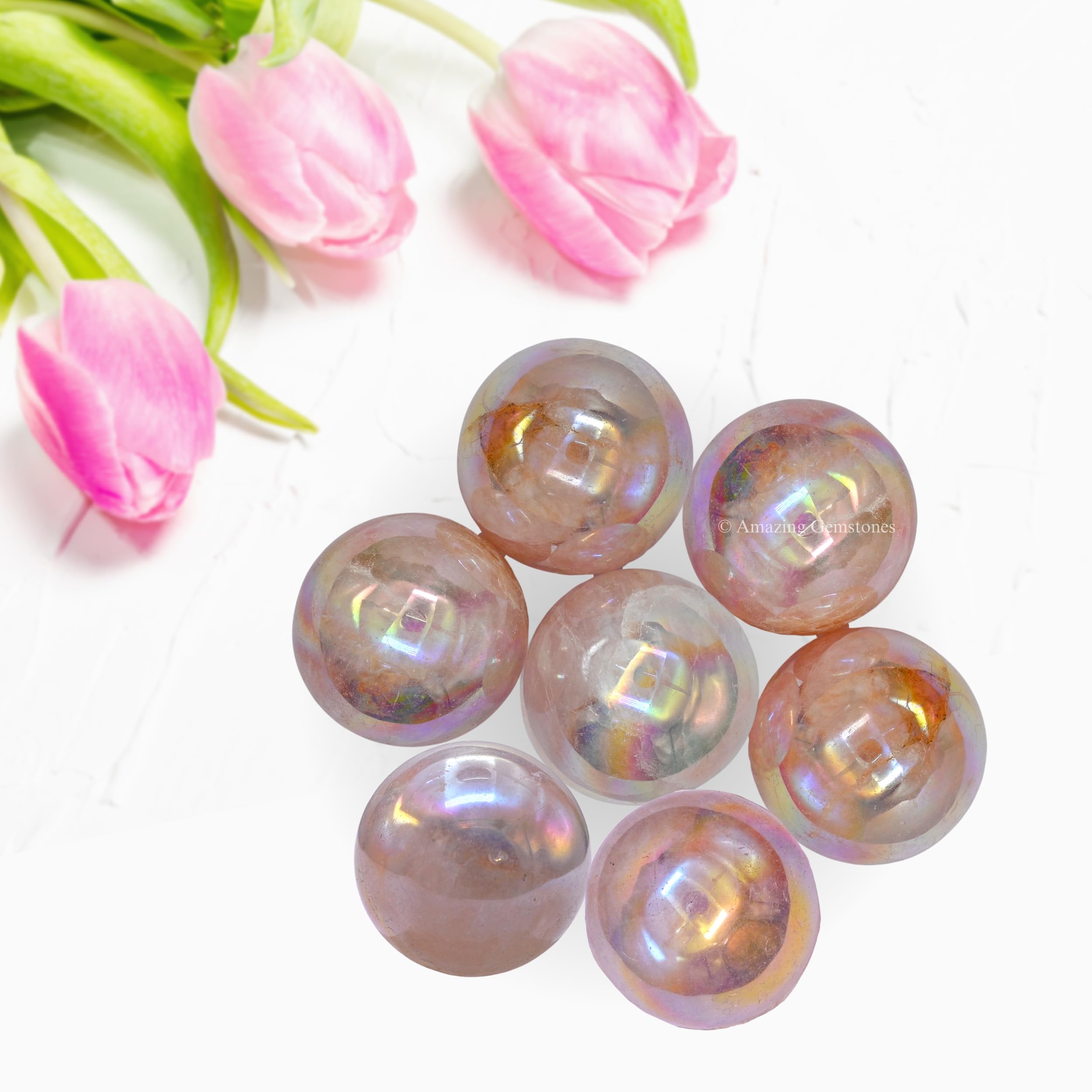 1 Inch Angel Aura Rose Quartz Crystal Ball - Healing Meditation Sphere for Witchcraft, Reiki & Home Decor - Perfect Gift for Beginners (Pack of 1) - Ideal for Yoga, Spiritual Healing & Positive Energy