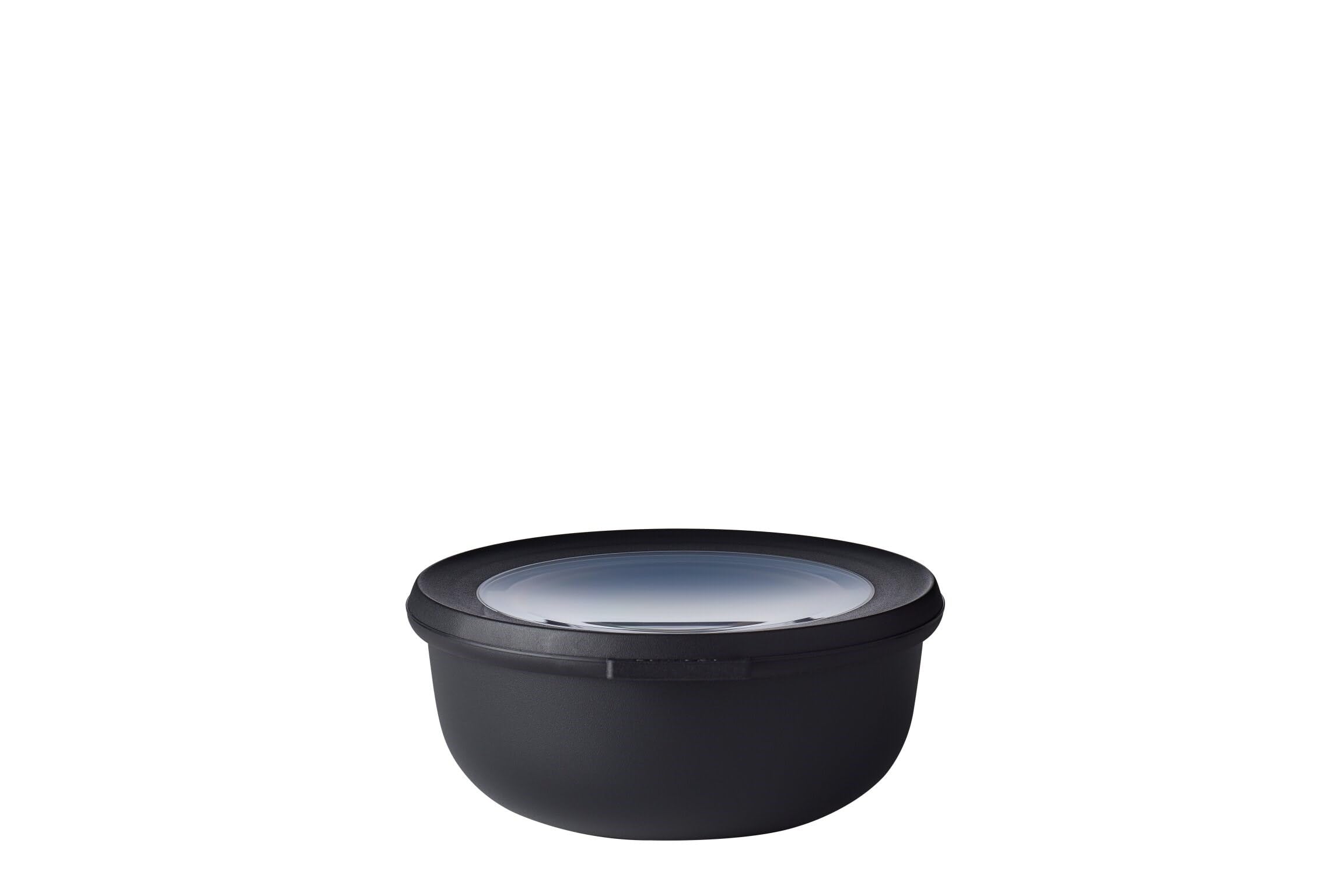 MEPAL Cirqula Multi-Purpose Food Storage & Serving Bowl with Lid - 0.8 Quart (750ml) Airtight Container for Meal Prep, Leftovers & Entertaining - Nordic Black Design - Perfect for Kitchen, Picnics & Office Lunches