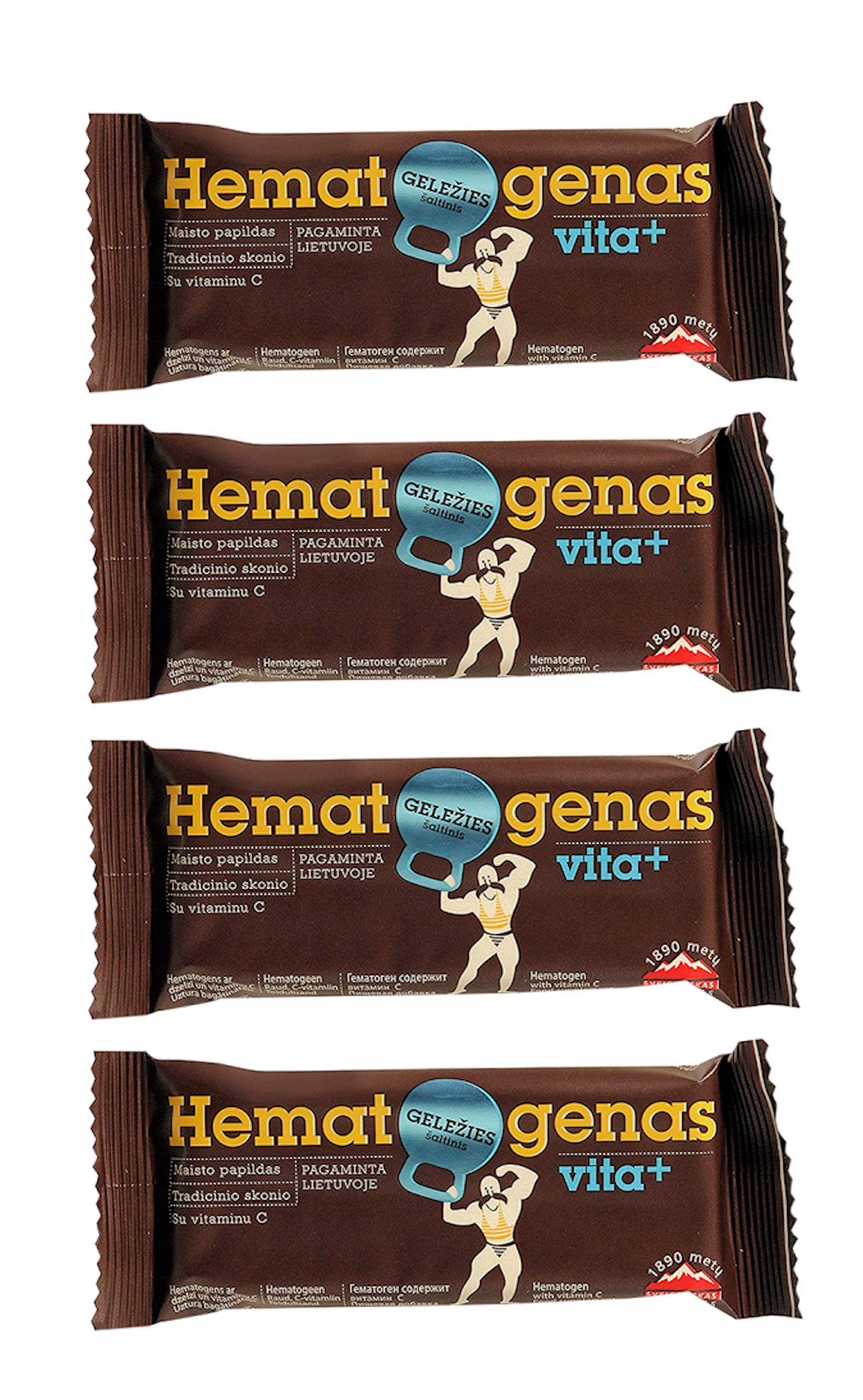 LIJA Hematogen Classic - Natural Iron & Vitamin C Supplement Bars (4 Pack) - Boost Energy & Immunity for Active Lifestyles