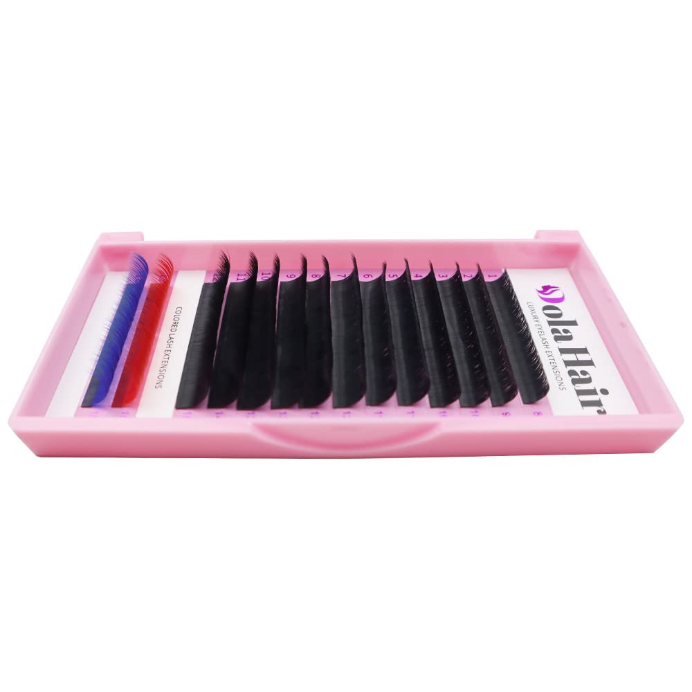 Dolahair Eyelash Extensions - D Curl 0.05mm Thickness, 8-15mm Mixed Lengths, C/CC/D/DD Curl Options for Volume & Self-Fanning Lashes - Professional Lash Trays with Easy Fanning Design (14 Lines + 2 Bonus) - Perfect for Salon, Spa & Home Use