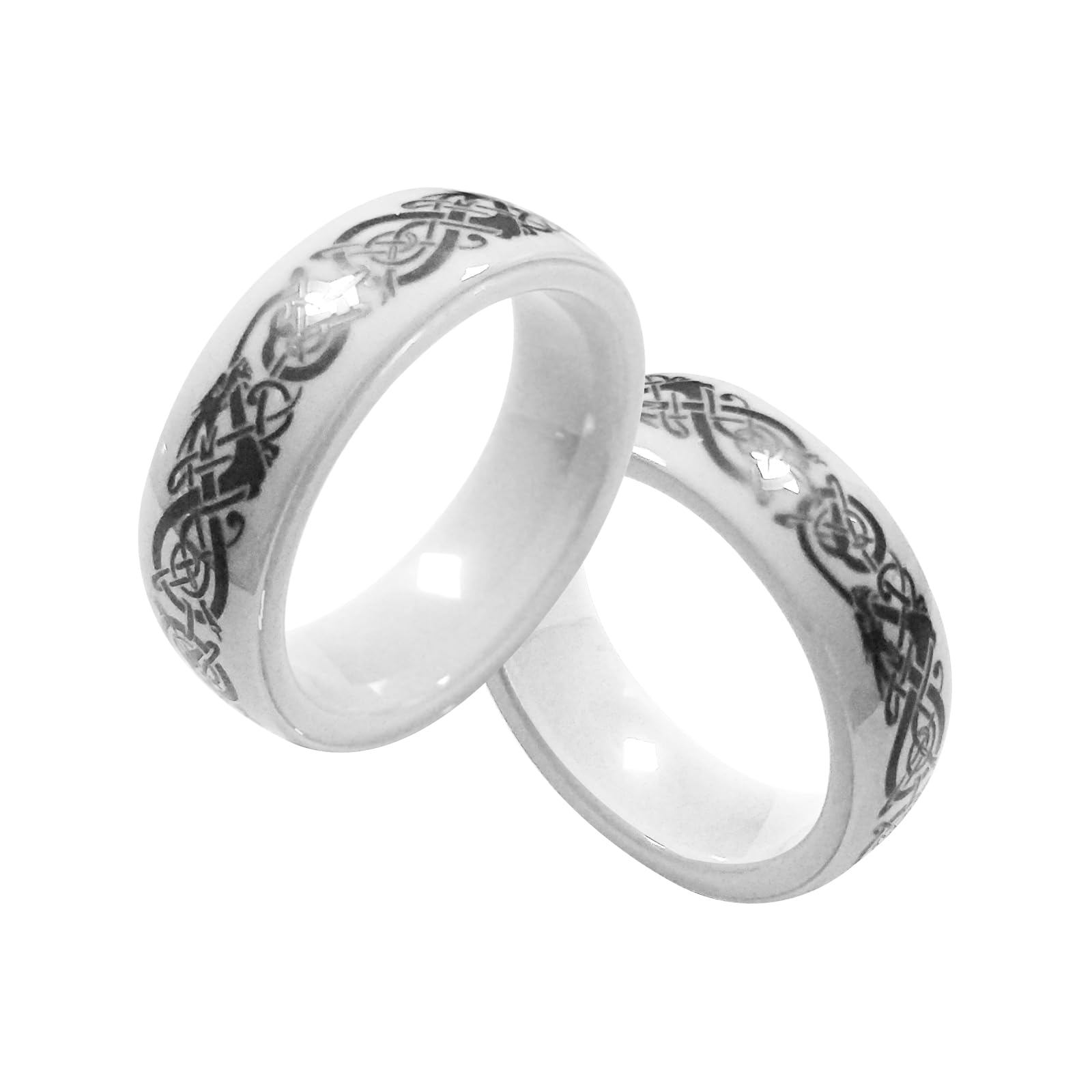 T5577 RFID 125kHz Rewritable Ceramic Ring with Dragon Design - Clone EM4100 Cards for Cabinet Locks & Key Access (White, Size US9) - Perfect for Home Security, Office Access Control & Hotel Key Cards