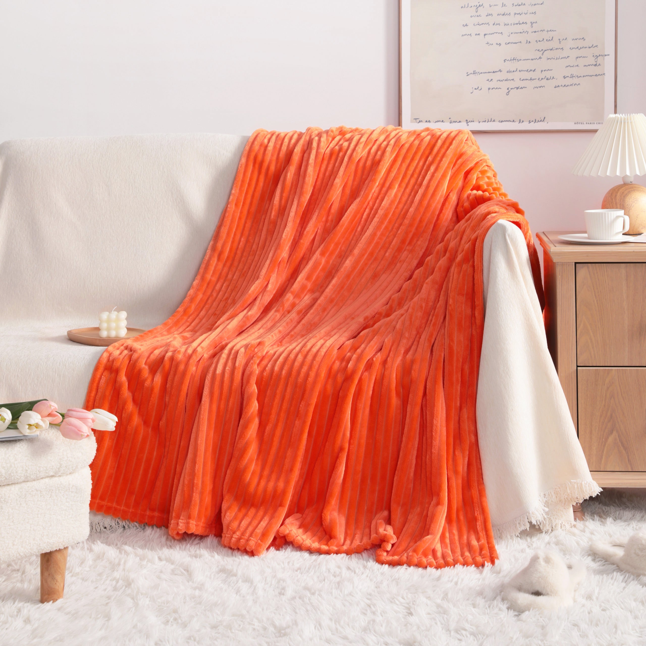 NTBAY® All Seasons Plush Flannel Fleece Throw Blanket - Soft & Cozy for Bed, Couch, and Travel | Perfect for Winter, Fall, and Home Decor