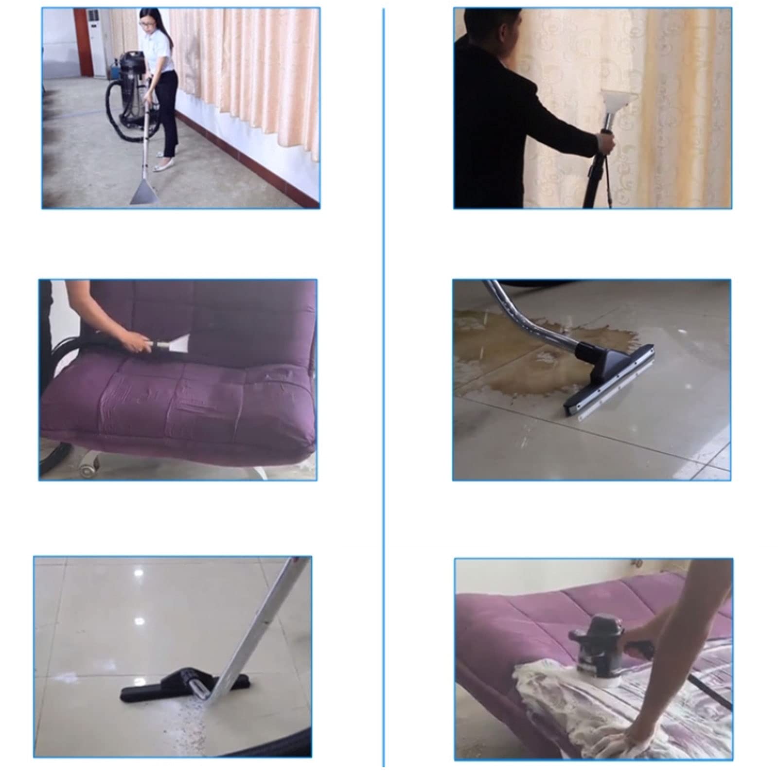 CNCEST 110V 2110W Commercial Portable Carpet Cleaning Machine - 3-in-1 Stainless Steel Wet/Dry Vacuum Cleaner with 60L Dust Collector & Air Cooling System - Ideal for Home, Office, and Commercial Carpet Cleaning