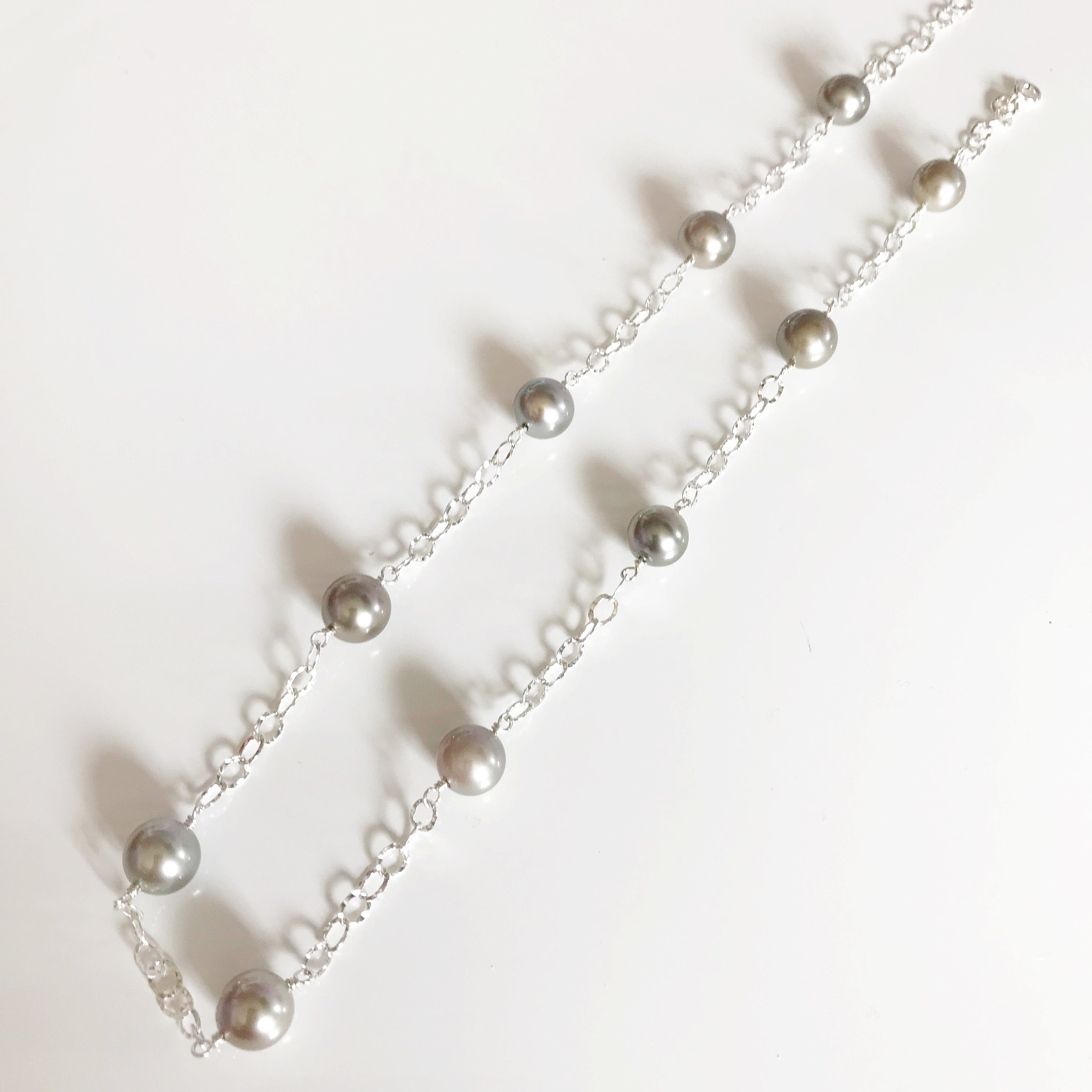 LEILANI Silver Tahitian Pearl Necklace (N273) - Elegant Jewelry for Women, Perfect for Weddings, Parties & Special Occasions