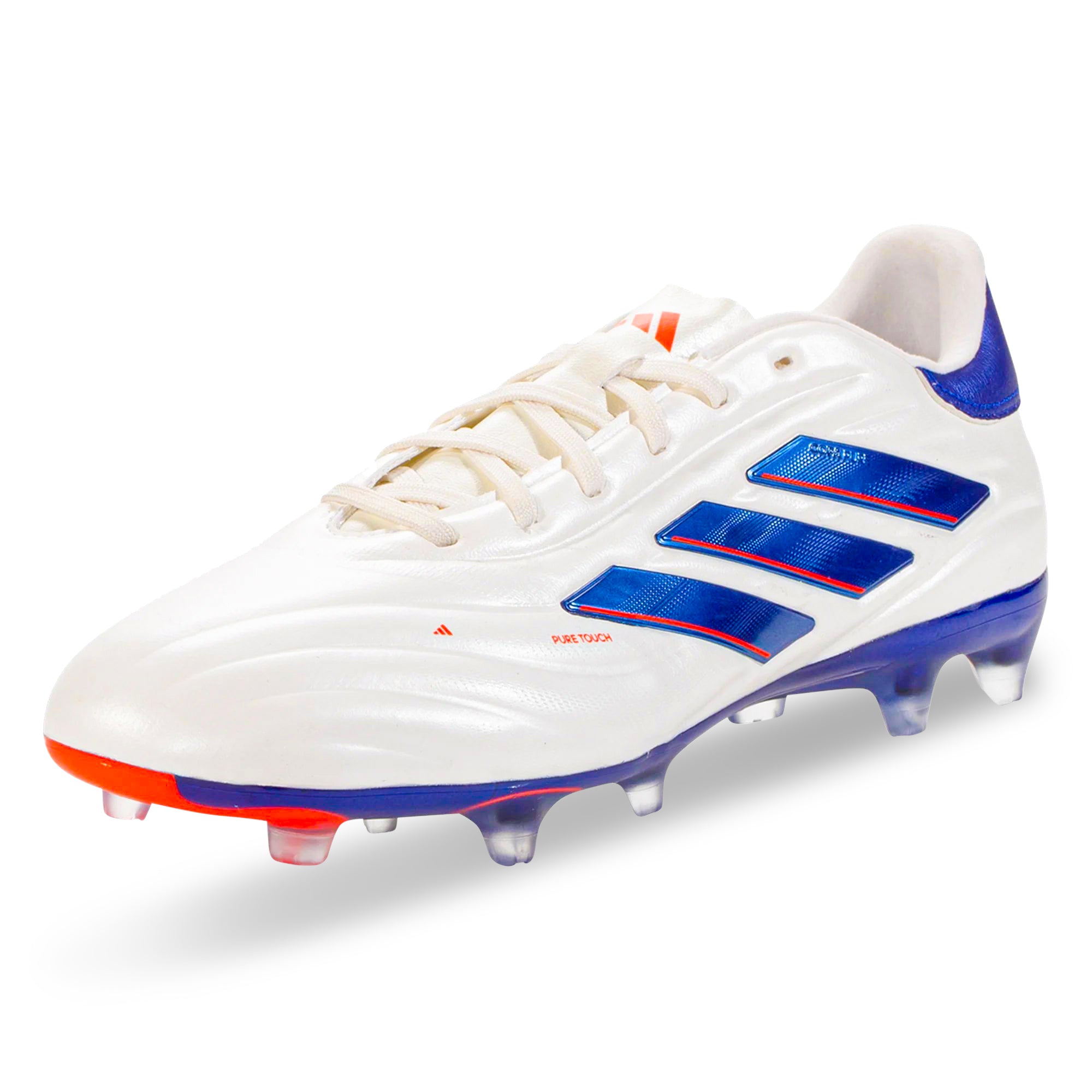 Adidas Copa Pure 2 Elite FG Soccer Cleats - White/Lucid Blue/Solar Red - Firm Ground Football Boots for Men - Perfect for Professional Matches and Training Sessions