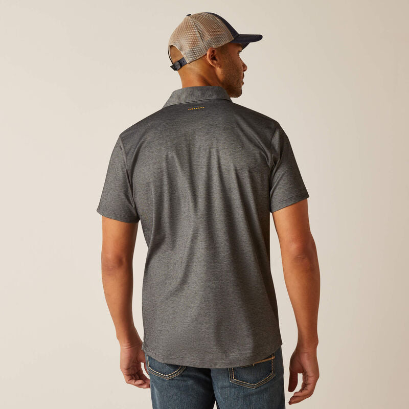 Rebar Foreman Polo Shirt for Men - Comfortable Workwear in Charcoal - Perfect for Construction, Outdoor Work & Casual Wear