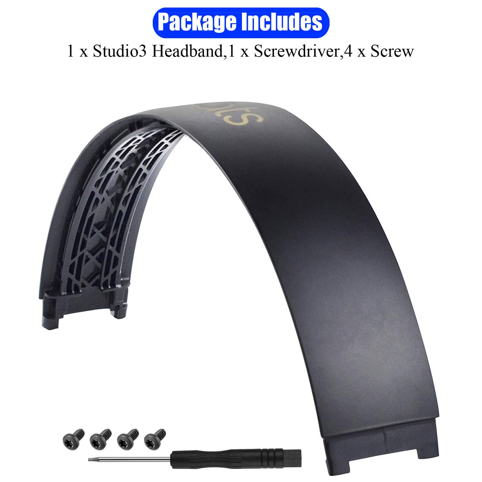 Beats Studio 3.0 (Model A1914) Wireless Headphones Replacement Headband Kit - Midnight Black | Top Arch Band Repair Accessories for Studio 3 Headphones | Perfect for Gym, Travel & Daily Use