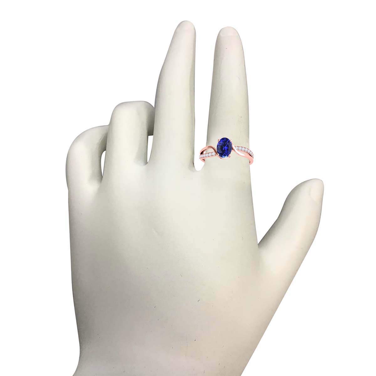 1.00 Carat Tanzanite & Diamond Ring in 10K Rose, Yellow or White Gold - Elegant Valentine's Day Gift for Her, Anniversary Present, Engagement Ring Alternative, Birthstone Jewelry for December