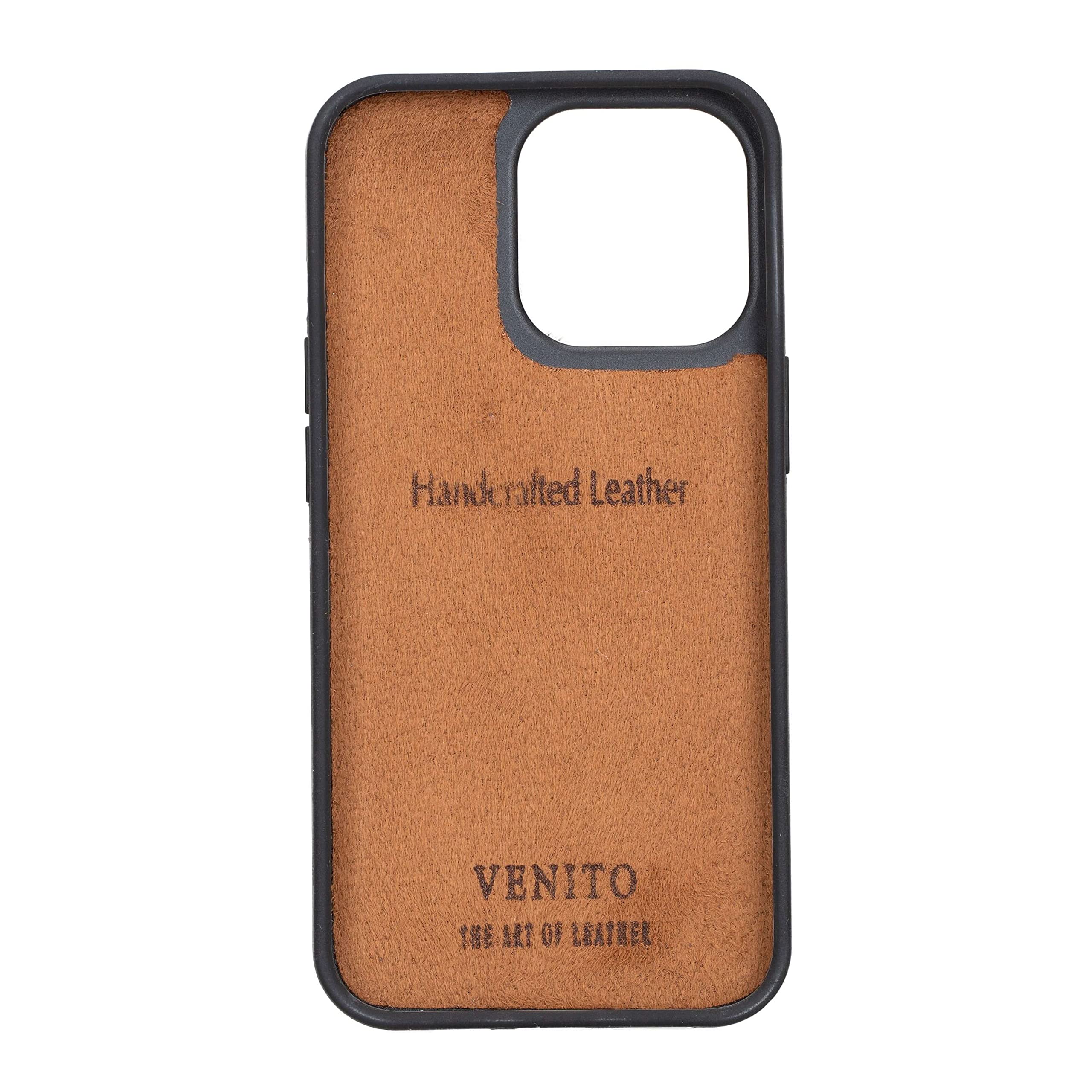 Venito Capri Leather Wallet Case for iPhone 13 Pro (6.1 Inch) - RFID Blocking Protection & Padded Back Cover | Premium Genuine Leather | Perfect for Everyday Use & Travel (Antique Brown)
