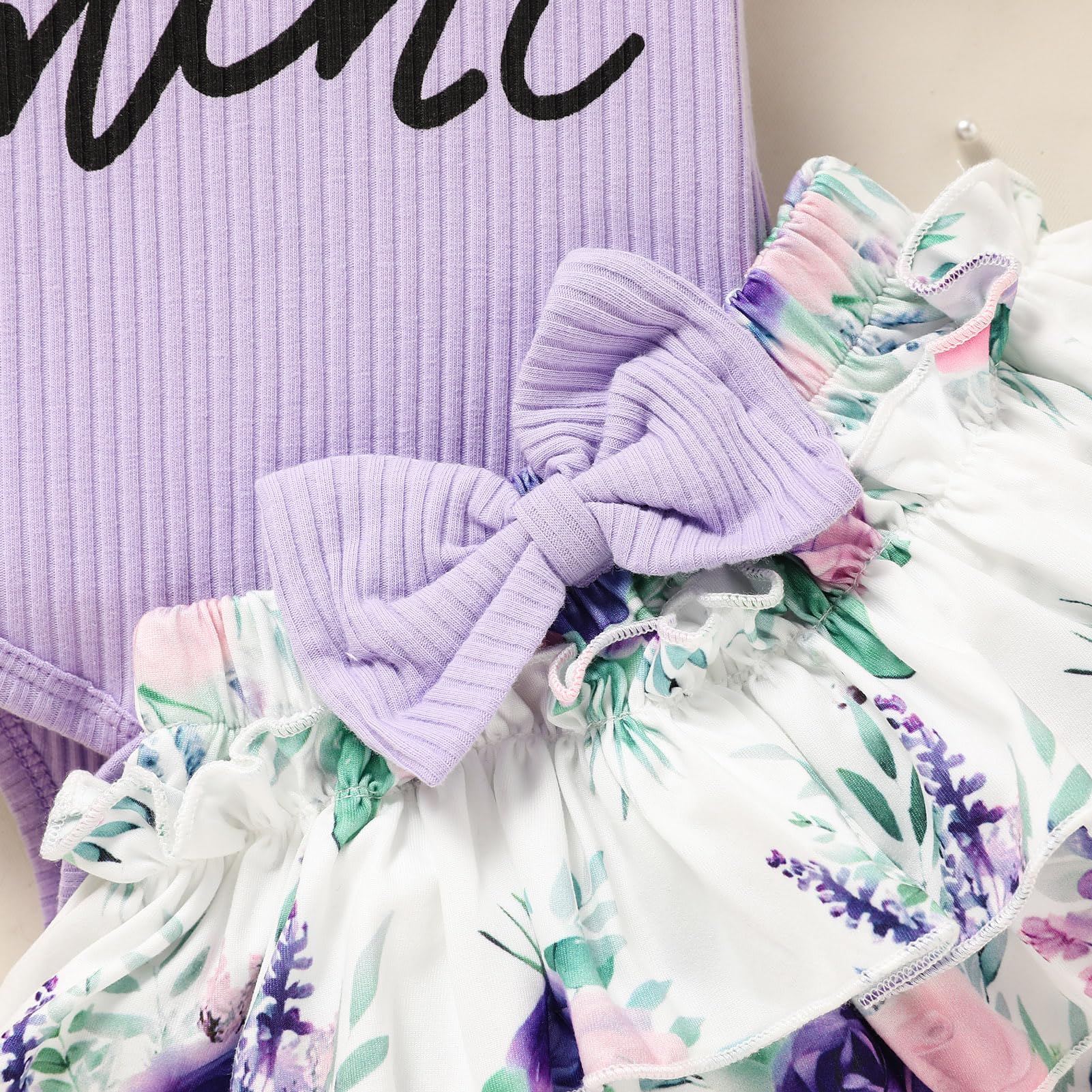 Newborn Baby Girl Clothes Set - Floral Ruffled Romper & Shorts Summer Outfit | Cute Infant Outfits for Photoshoots & Playtime