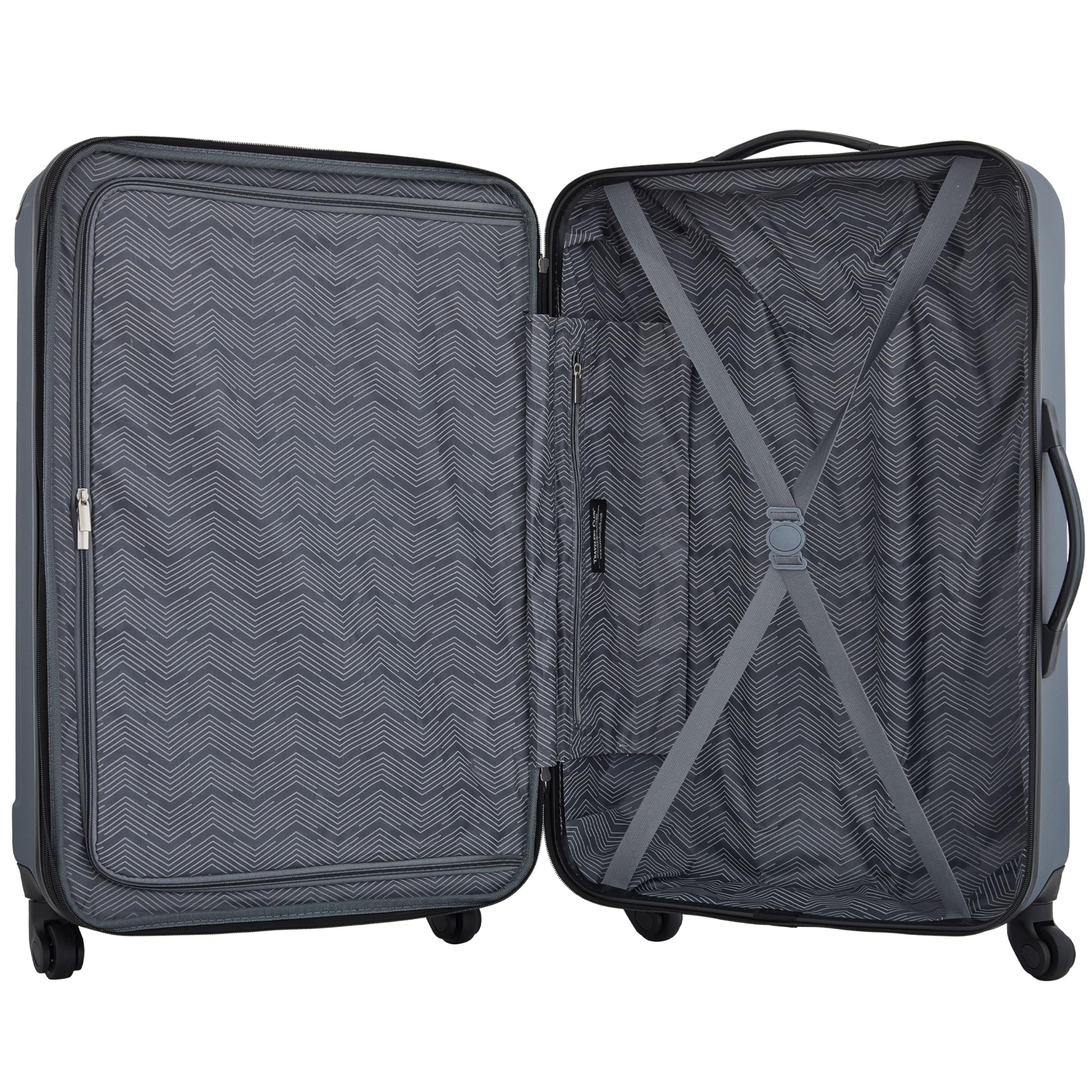 Travelers Club Midtown Hardside Luggage 4-Piece Set - Durable Spinner Suitcase with TSA Lock, Lightweight Carry On & Checked Bags for Air Travel (Slate Color) - Perfect for Family Vacations, Business Trips & International Adventures