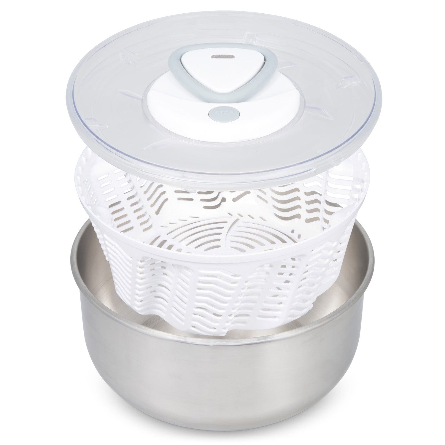 Zyliss Easy Spin 2 Stainless Steel Salad Spinner - Large 5.5 Quart Kitchen Gadget for Washing & Drying Lettuce, Greens, Herbs - Perfect for Meal Prep, Healthy Eating & Fresh Salads