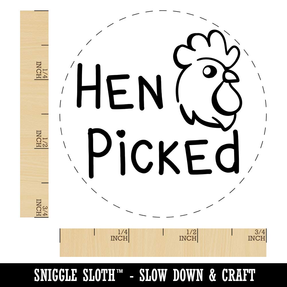 Hen Picked Chicken Egg Rubber Stamp - 3/4 Inch Small Egg-Shaped Seal for Crafting, Scrapbooking & DIY Projects