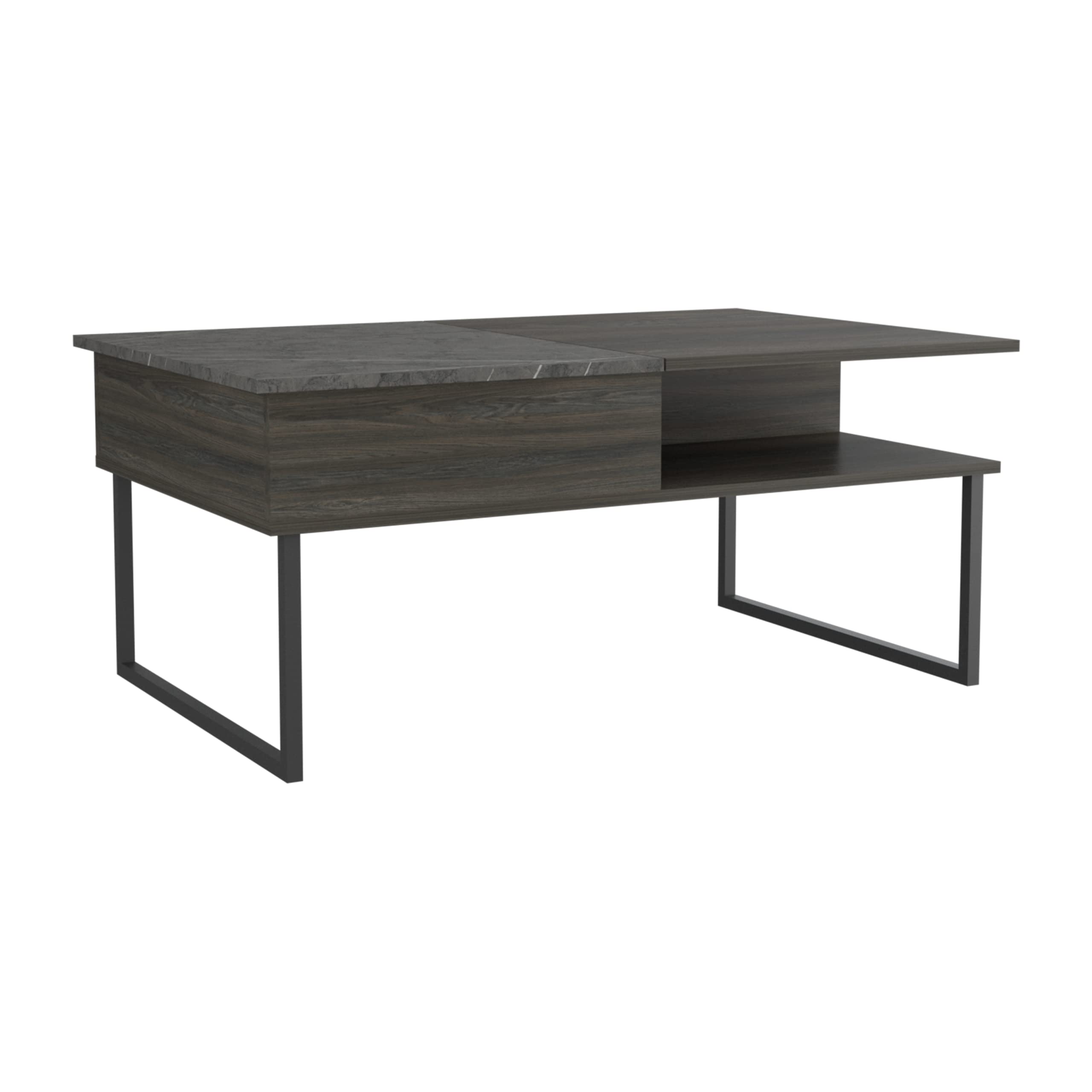 Lift Top Coffee Table with Storage - Espresso & Onyx Finish - Modern Living Room Furniture for Small Spaces - Perfect for Apartments, Studios & Home Offices