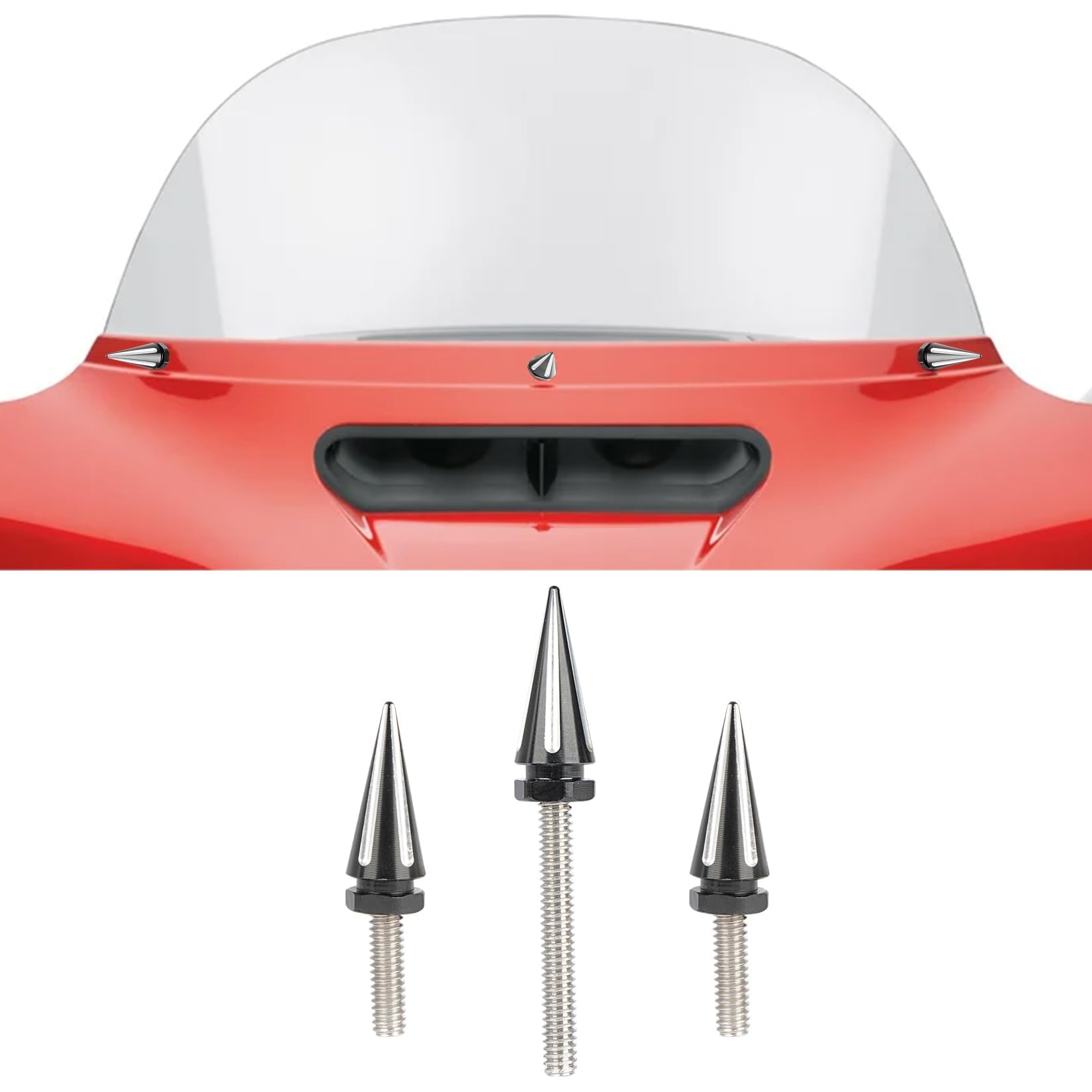 PSLER Motorcycle Windshield Bolts & Screws Kit - Black & Chrome Fairing Bolts for Harley Touring, Street Glide, Electra Glide (2014+) - Secure Windscreen Installation for Long Rides & Highway Cruising