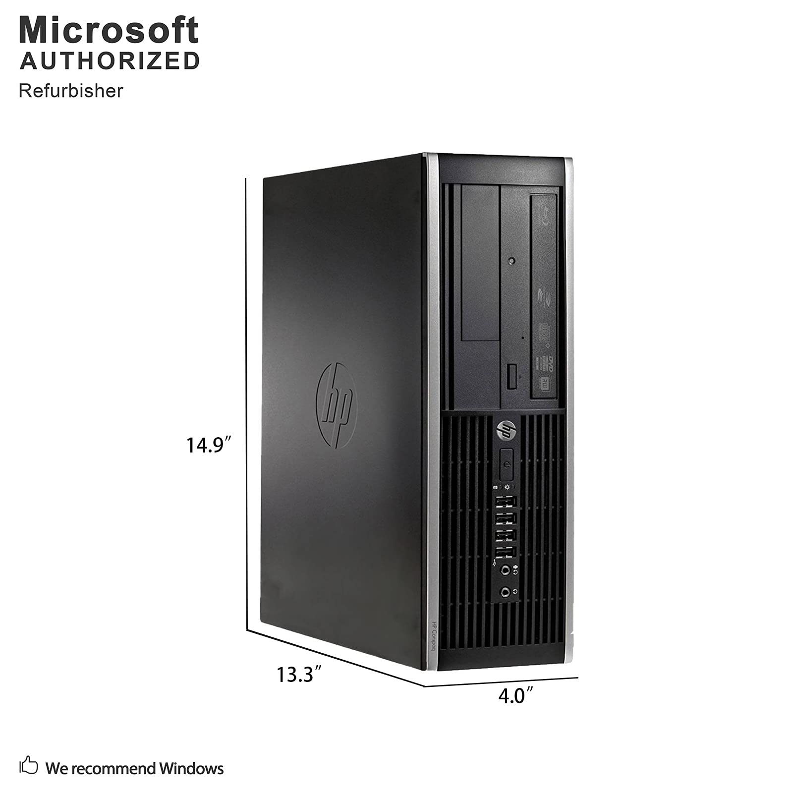 HP Elite Desktop Computer - Intel Core i5 3.2GHz, 8GB RAM, 500GB HDD, WiFi, Windows 10 (Renewed) with 19