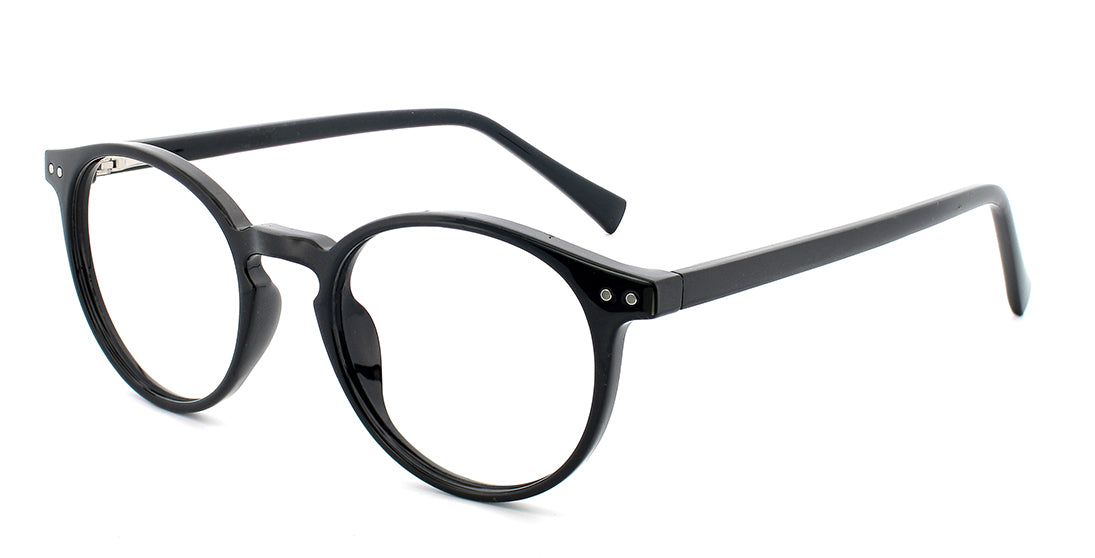 Astute Circular Reader Frames GTR 9066 Black - Stylish Reading Glasses for Men & Women - Perfect for Office, Reading & Computer Use