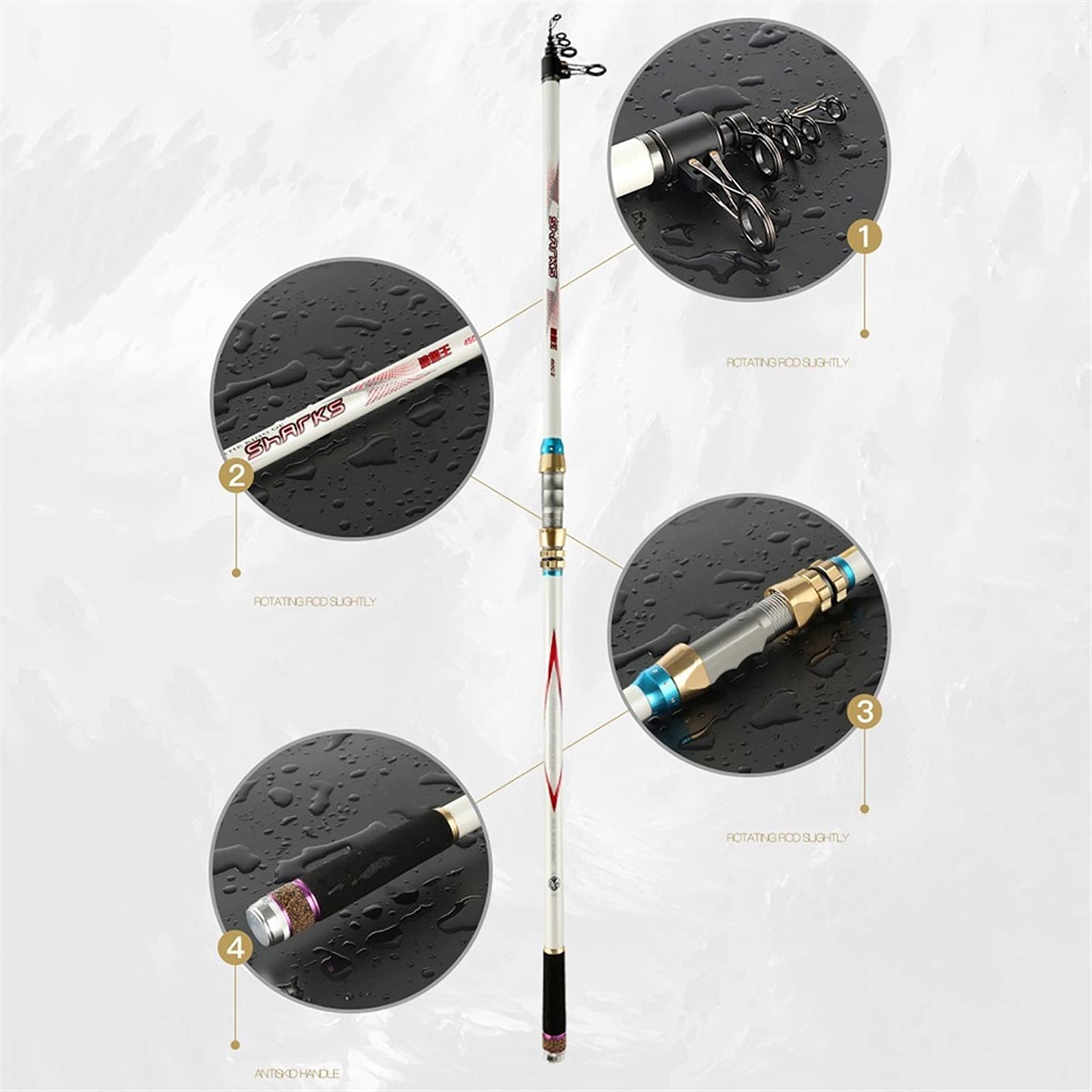 Premium Carbon Fiber Telescopic Spinning Fishing Rod - 5.4m Lightweight Power Rod for Surf, Rock & Carp Fishing | Saltwater & Freshwater Use | Ideal for Long Casting & Feeder Fishing (Color A)