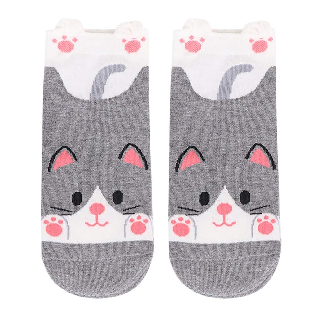 Cute Cartoon Character Cotton Ankle Socks for Women - Animal Print Fun Novelty Socks - Perfect Gift for Anime Fans & Casual Wear