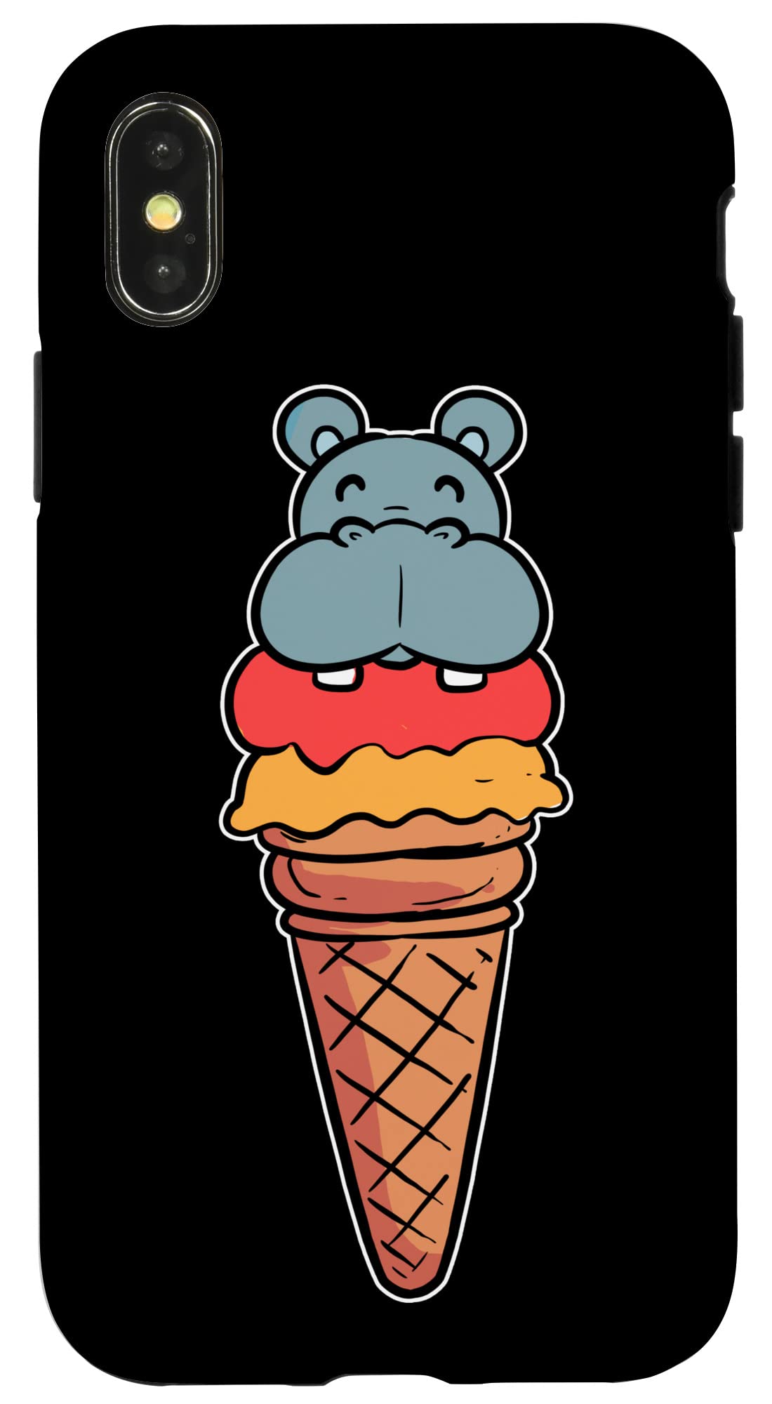 Hippo Ice Cream Sweetooth iPhone X/XS Case - Cute & Durable Phone Cover for Women & Girls - Perfect for Everyday Use, Gifts & Photo Shoots