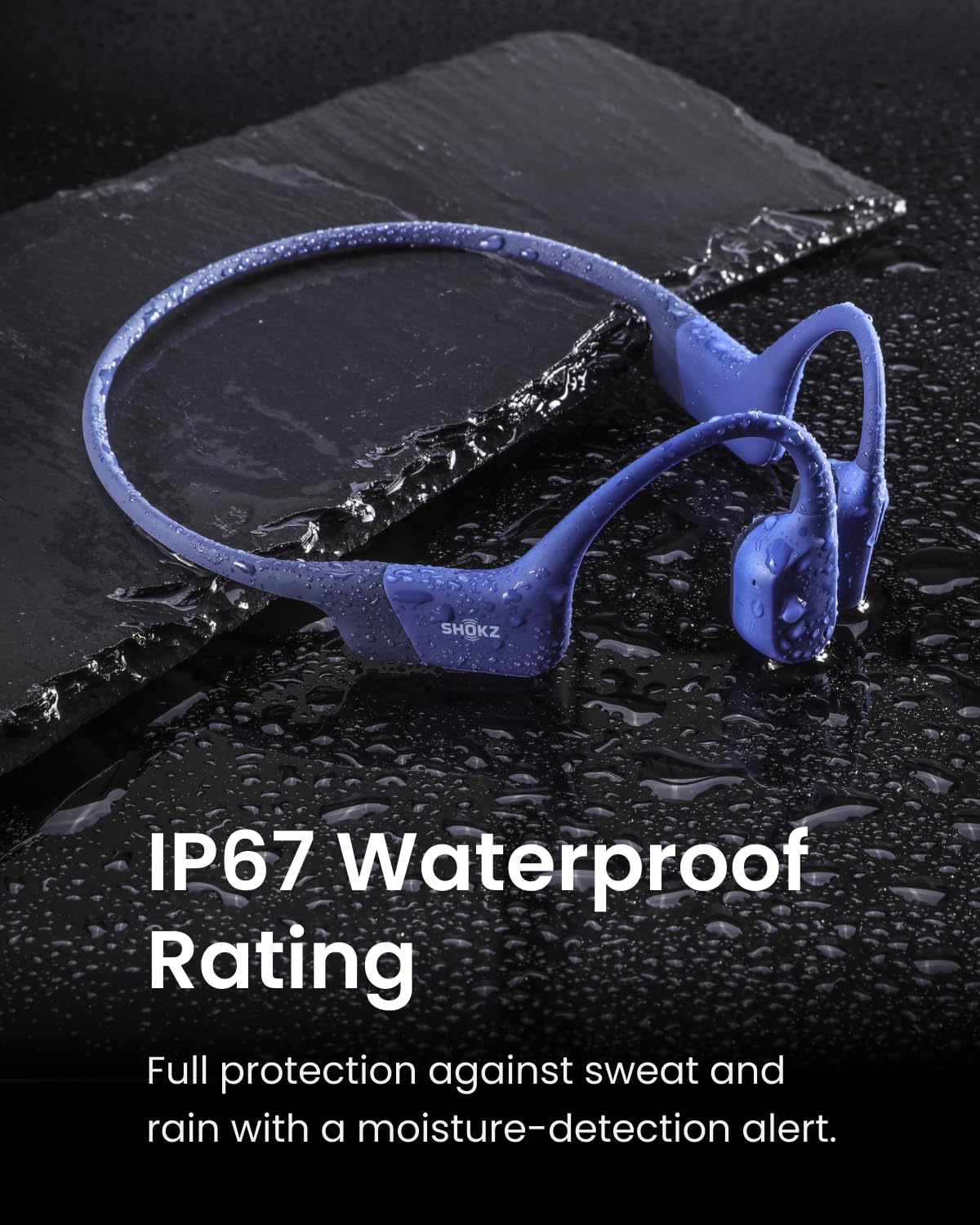 SHOKZ OpenRun (AfterShokz Aeropex) Open-Ear Bluetooth Bone Conduction Sports Headphones - Sweatproof Wireless Workout Headset with Built-in Mic for Running, Cycling, Gym & Outdoor Activities