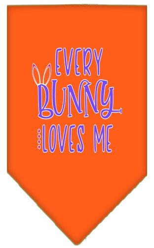 Every Bunny Loves Me Screen Print Bandana - Soft Cotton Pet Bandanas in Multiple Colors for Dogs & Cats - Perfect for Easter, Pet Parties & Photo Shoots