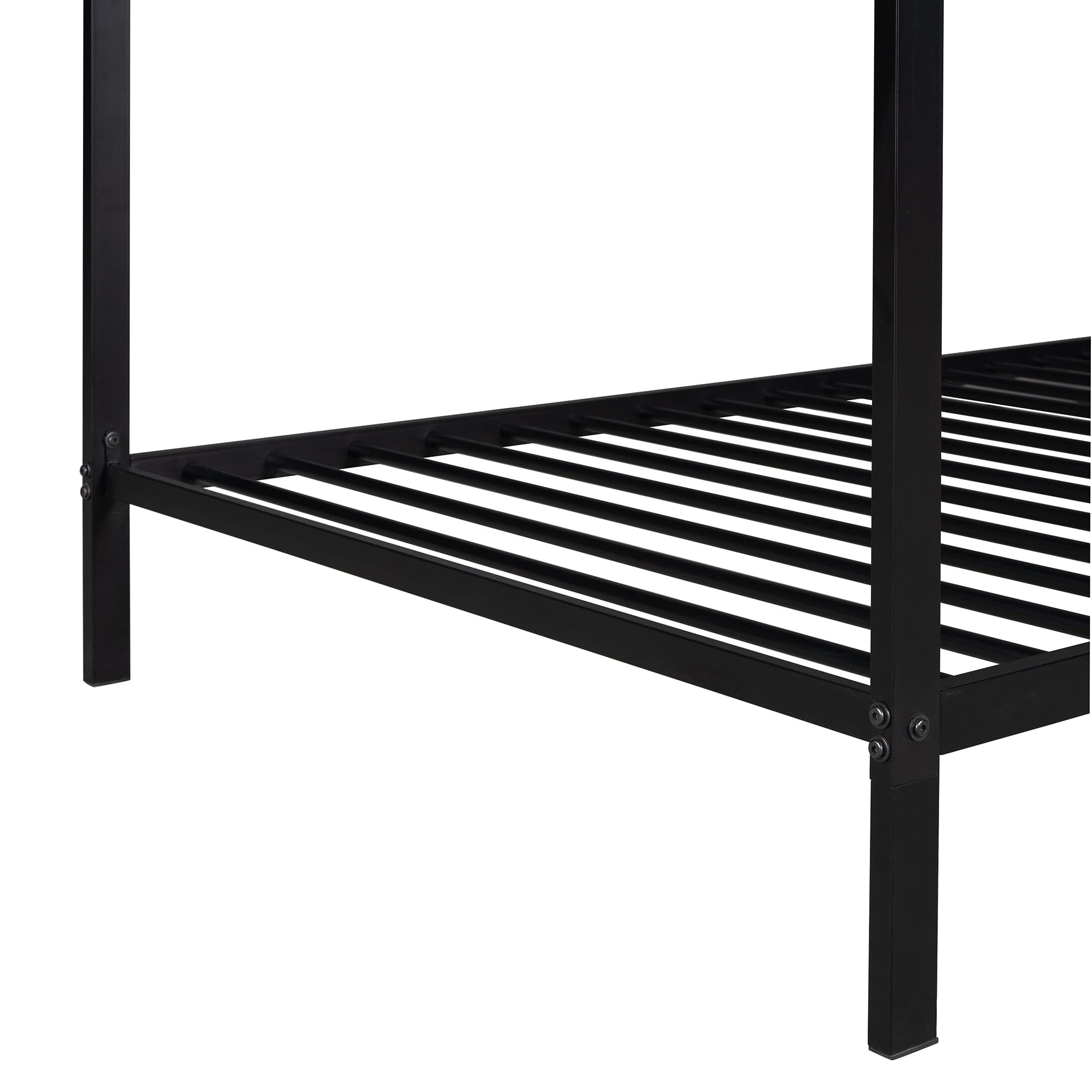 Merax Twin Size Metal House Bed Frame with Roof - Sturdy Platform Bed for Kids, No Box Spring Needed, Black - Perfect for Boys & Girls Bedrooms, Playrooms & Cozy Reading Nooks