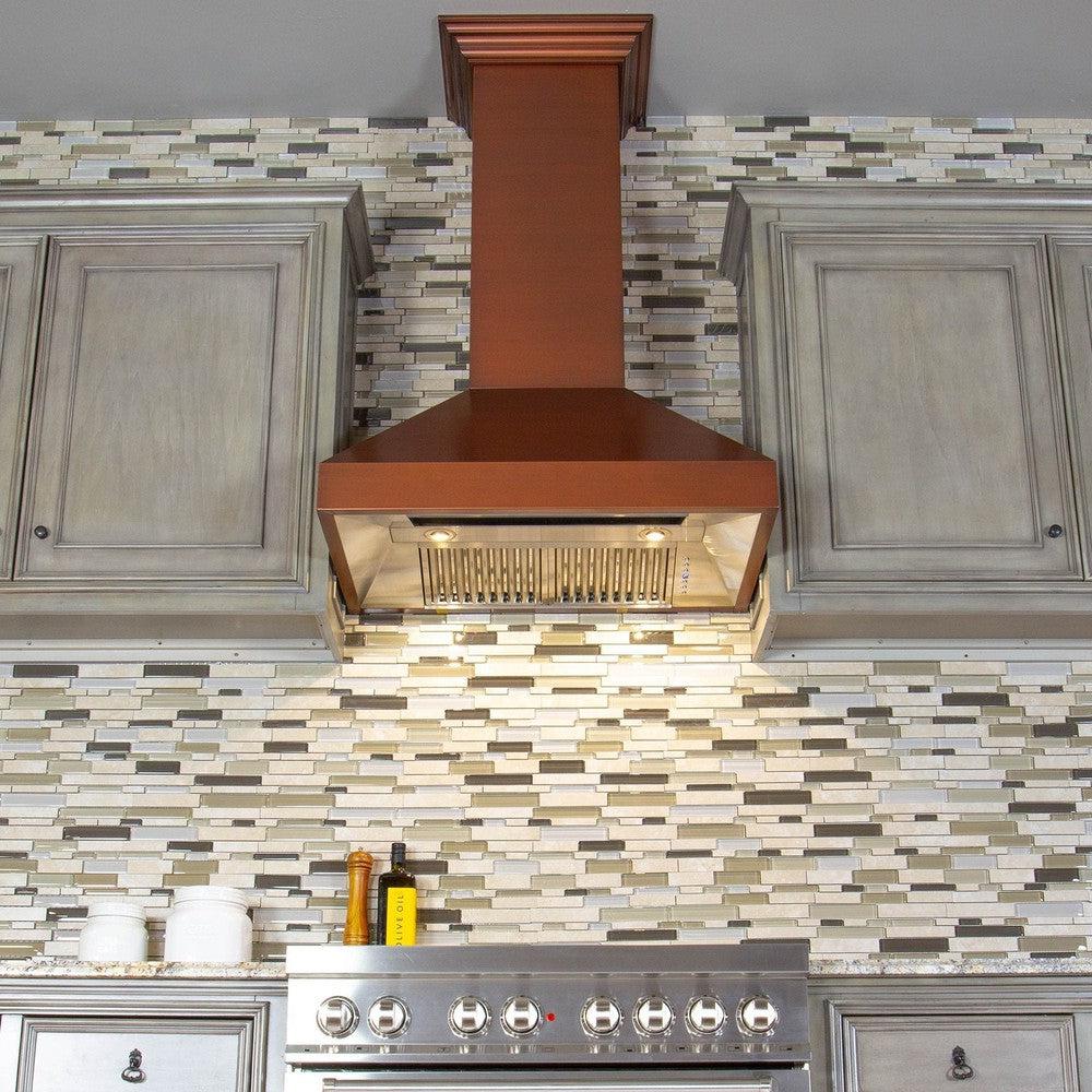ZLINE 8667C Convertible Designer Series Copper Wall Mount Range Hood - Premium Kitchen Ventilation for Modern Homes | Perfect for Cooking, Baking & Grilling