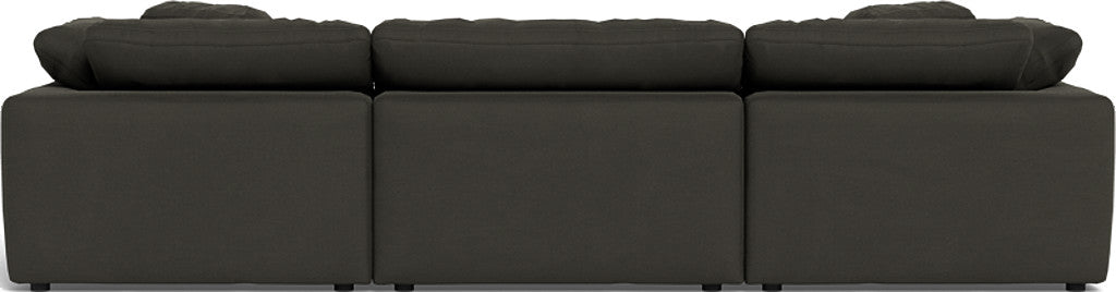 Fluffy 3-Piece Sofa Set with Double Ottoman - Soft and Comfortable Living Room Furniture for Small Spaces, Apartment, Dorm or Lounge Area