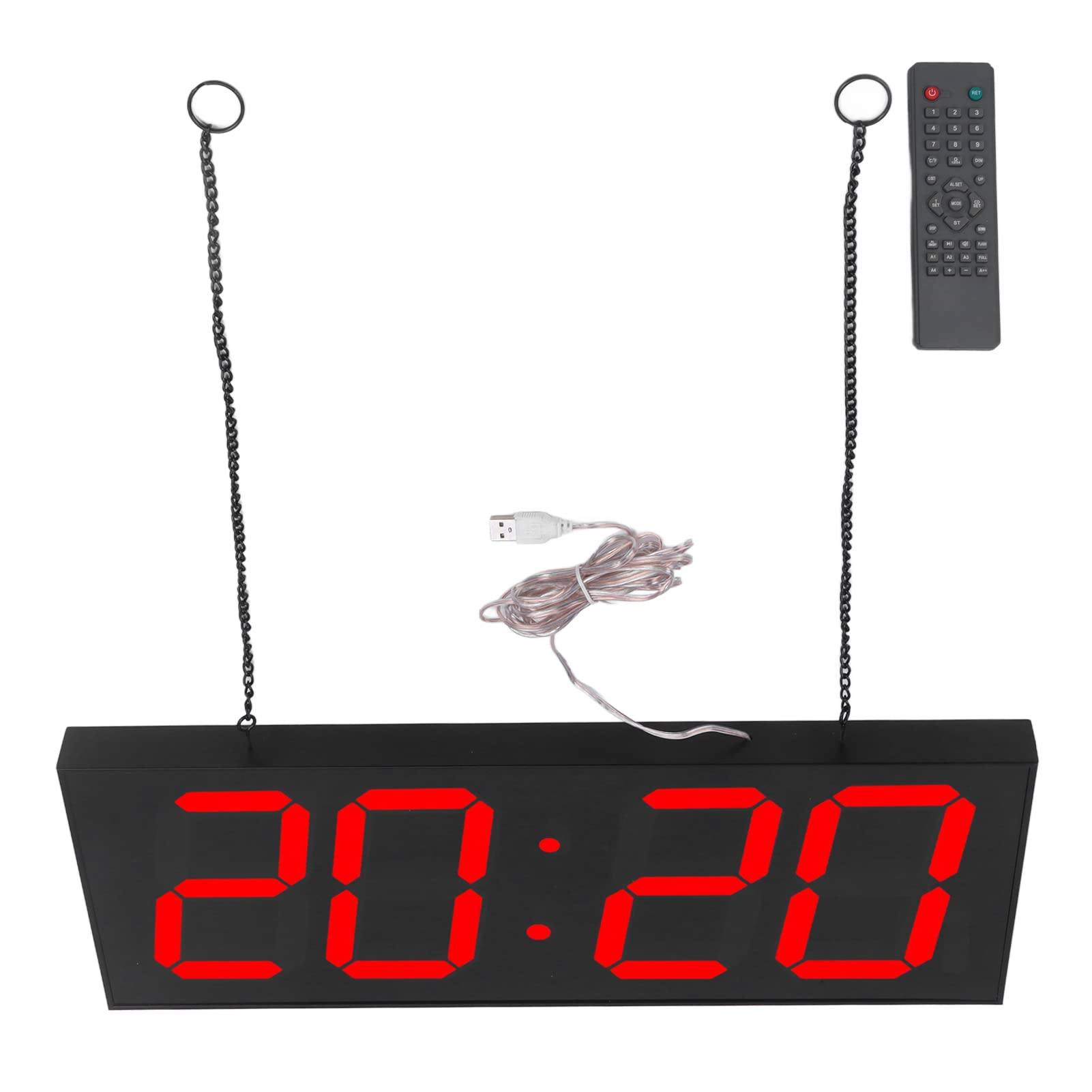 Gaeirt Digital Electronic Clock - Double Sided LED Hanging Clock with Temperature Display (100-240V, 14W) for Home, Office, Hospital & Airport Use