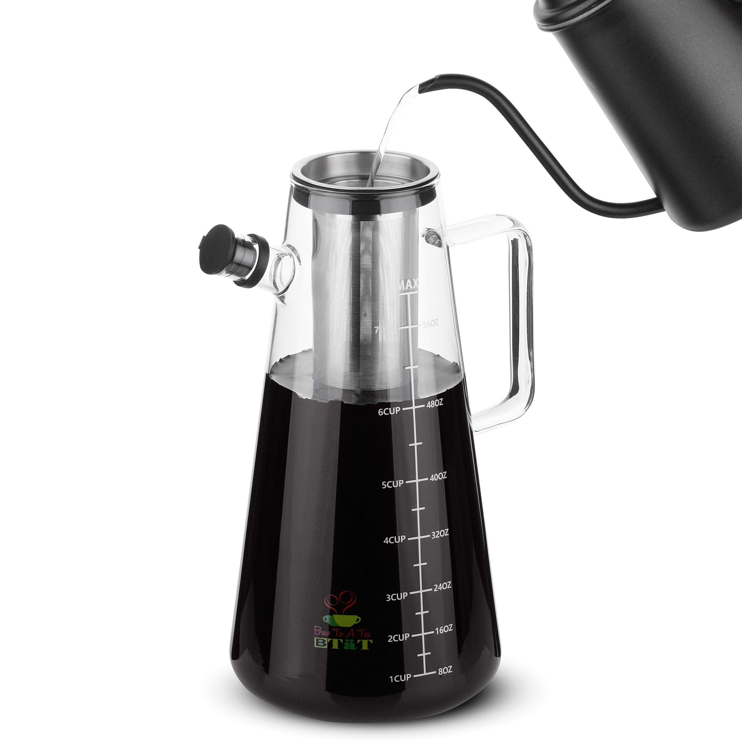 BTaT 2L Cold Brew Coffee Maker for Iced Coffee & Tea - Home & Office Use