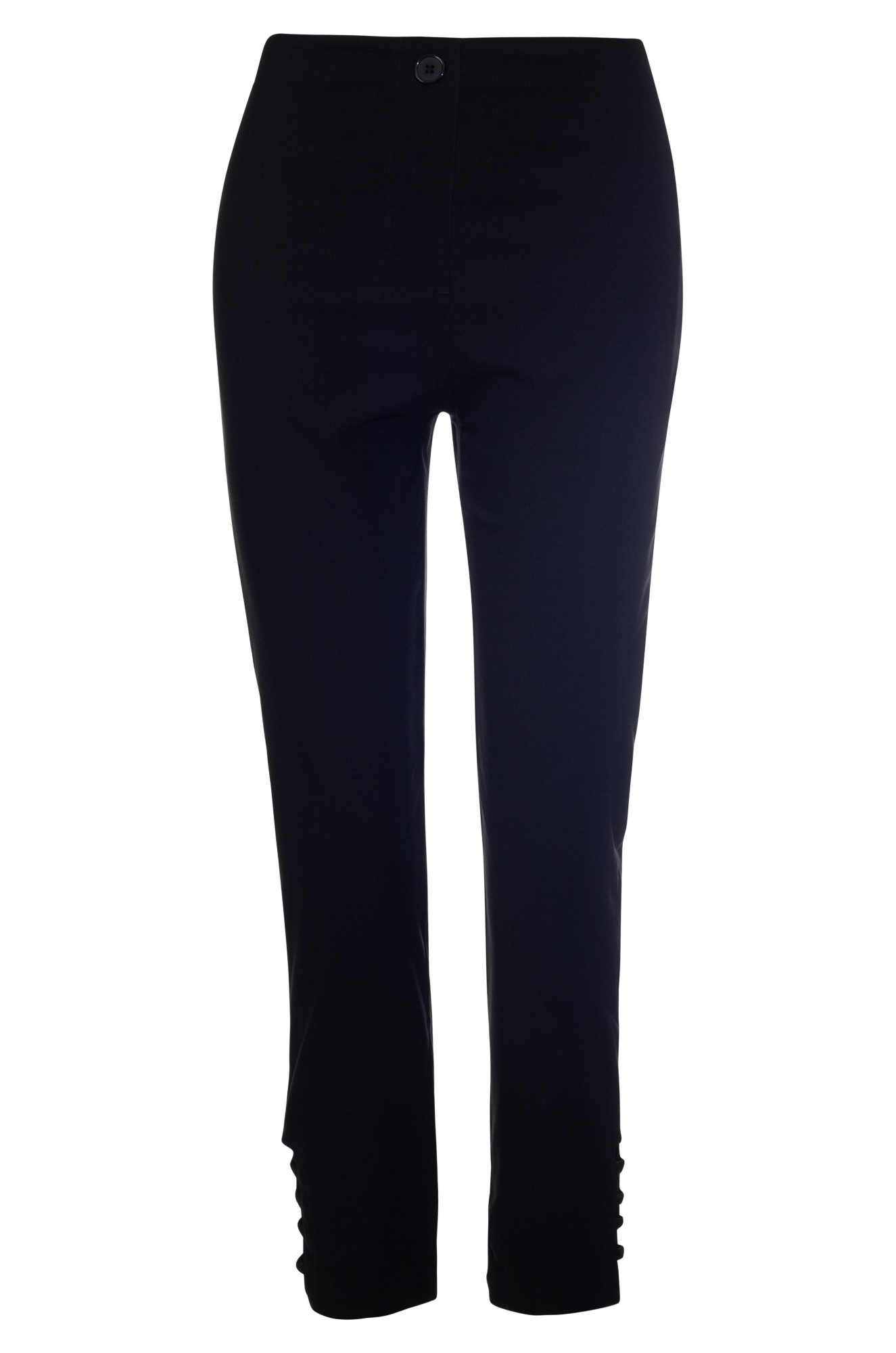 Stretch Capri Pants for Women - Comfortable Pull-On Microfiber Black Pants (2165A1) | Perfect for Yoga, Workout & Casual Wear
