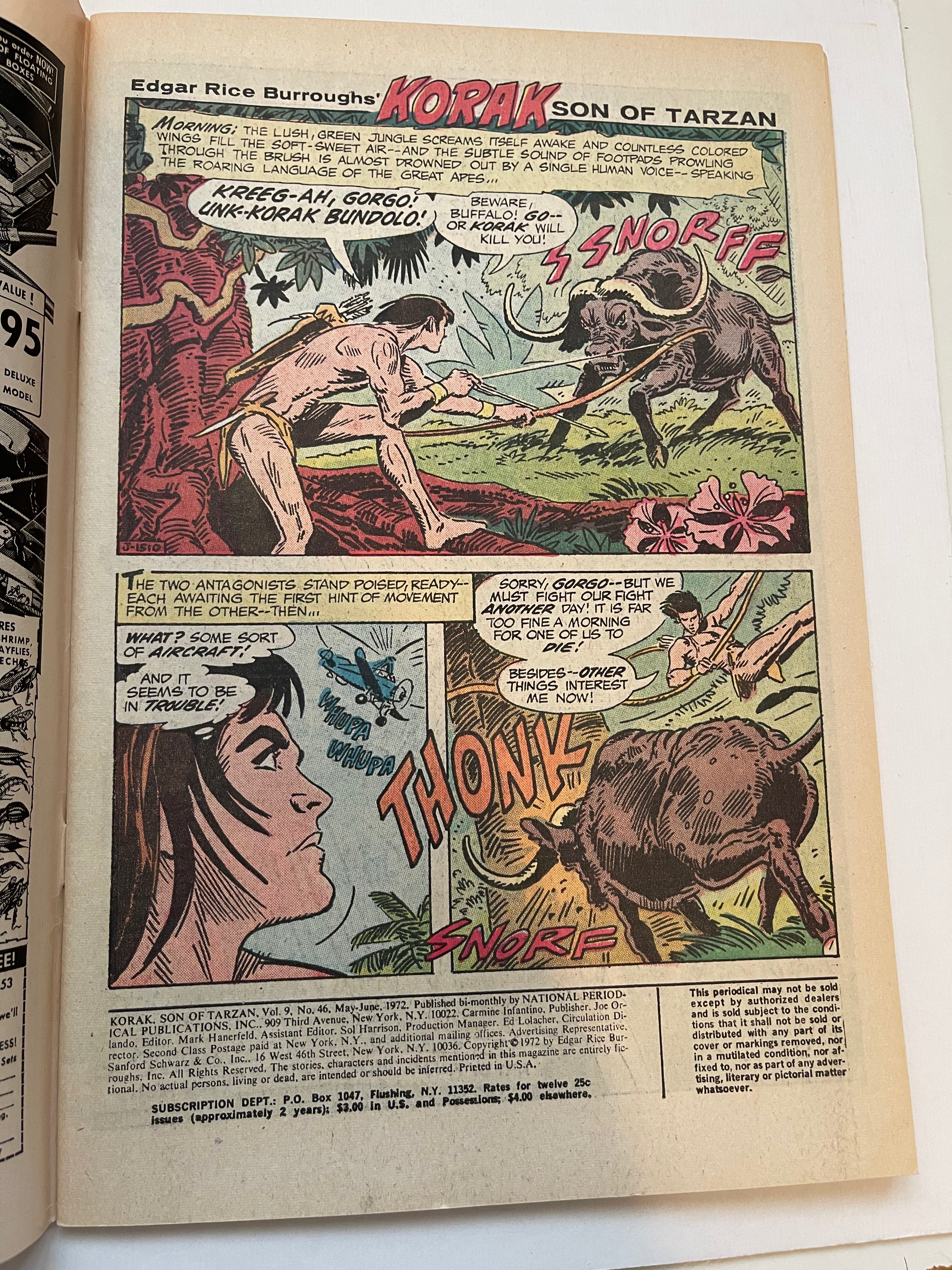 Korak Son of Tarzan #1 High Grade Comic Book 1971 - Rare Vintage Collectible - Perfect for Comic Enthusiasts & Tarzan Fans