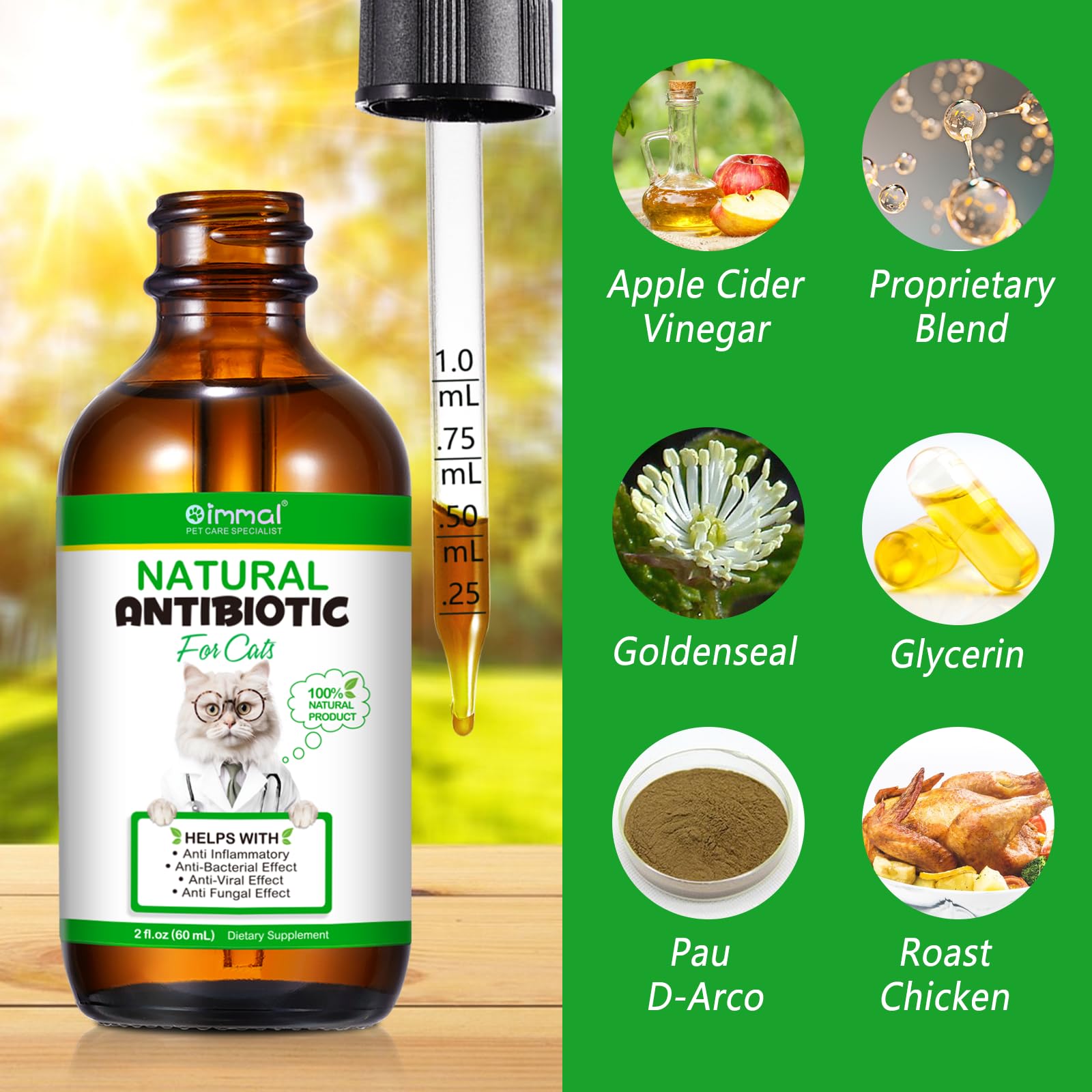**60ml Cat Antibiotics for Infections - Immune Support & Allergy Relief - Vitamin Paste & Ointment for Cats - Ideal for Wound Care & Respiratory Health**